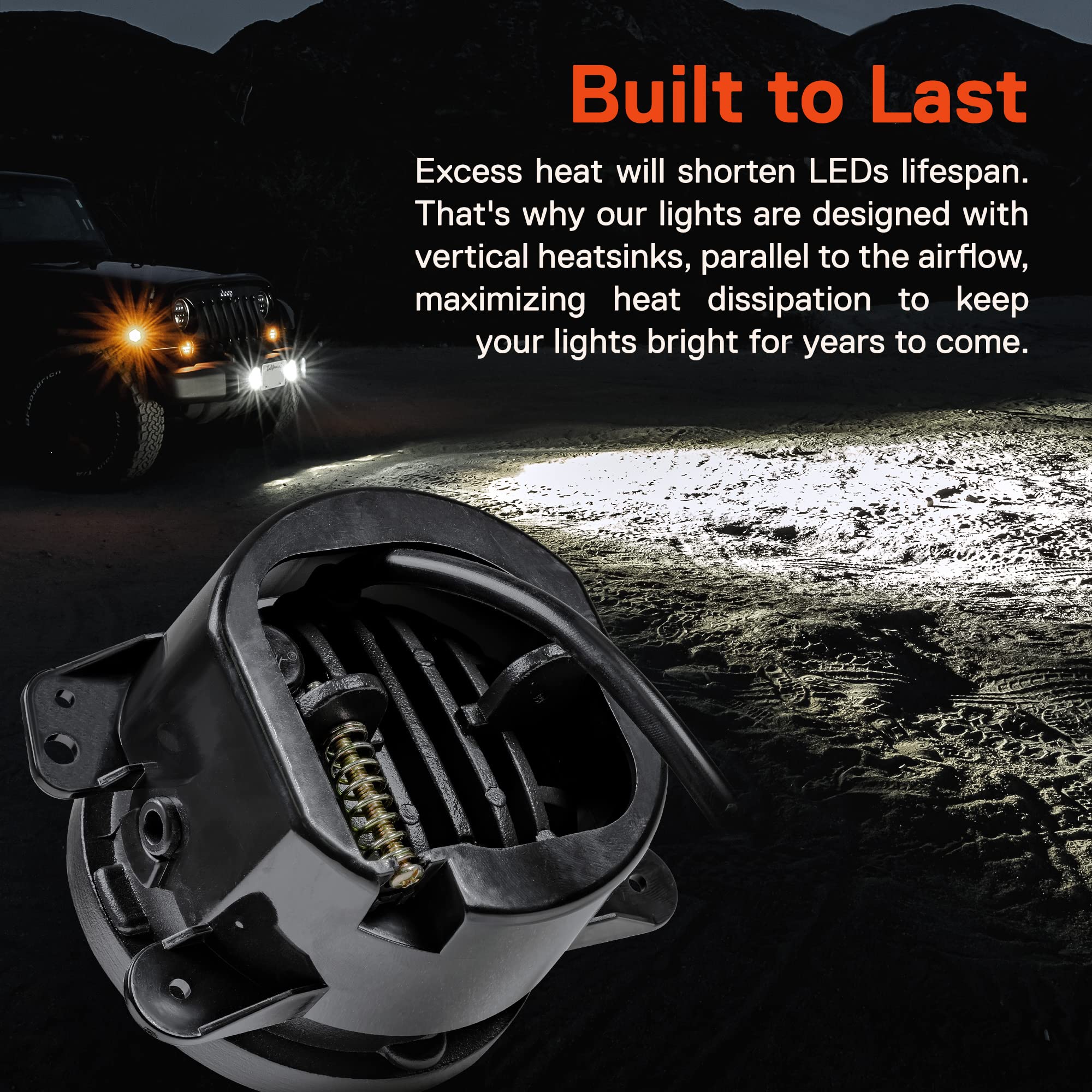 TRUE MODS 4-inch 60W LED Fog Lights Compatible w/Jeep Wrangler JK Unlimited JKU Front Bumper Accessories 2007-2018 Round Driving