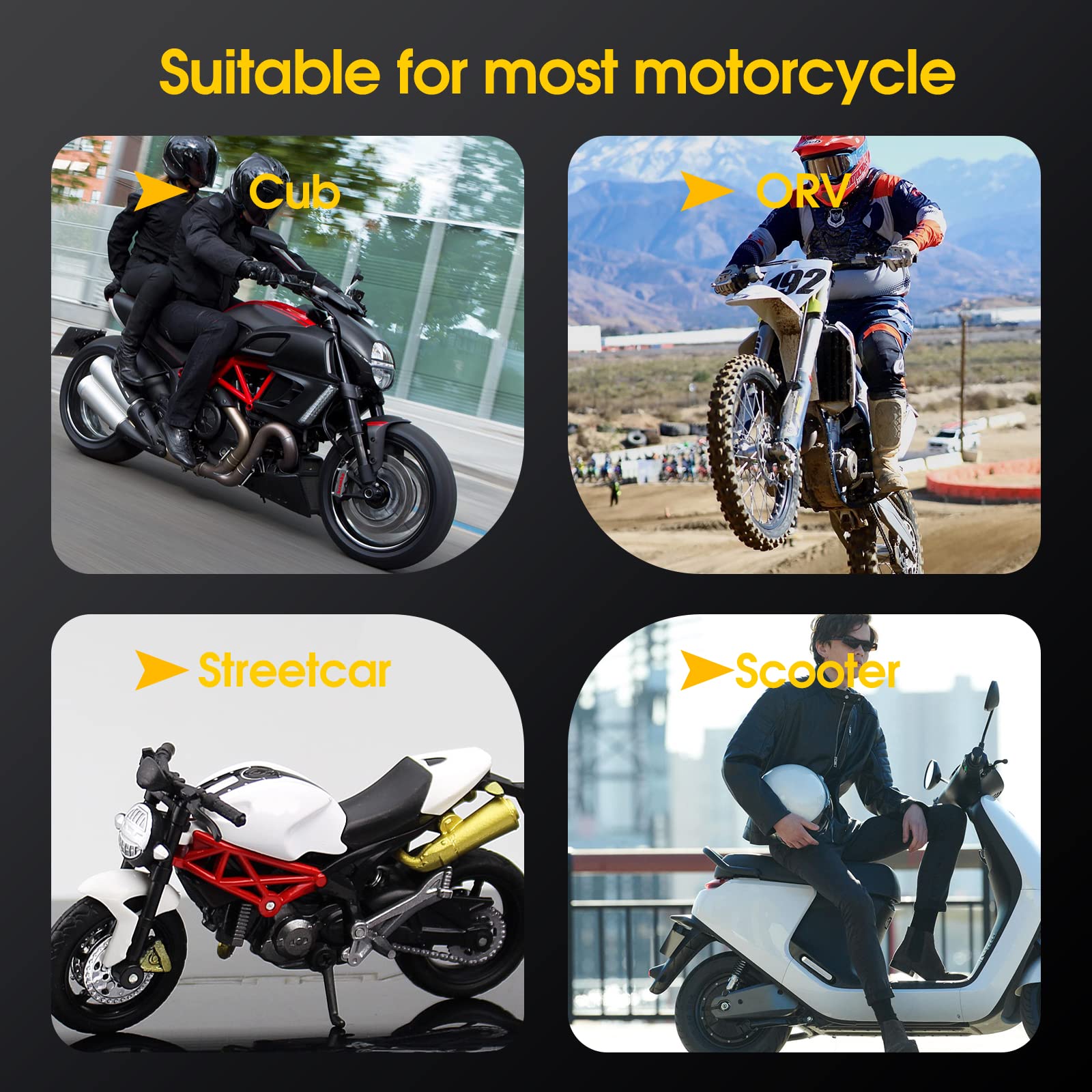 Leepee Motorcycle Tire Pressure Monitoring System, Tire Pressure And Temperature Alarm, Wireless Motorcycle Tpms With 2 External