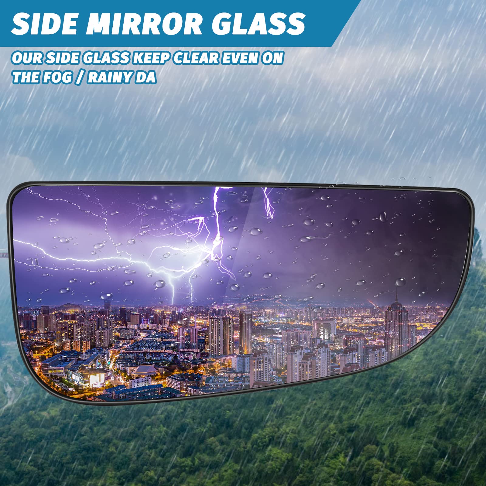 Passenger Side Lower Mirror Glass Compatible With 2009-2020 Dodge Ram 1500 2500 3500 4500 5500 Towing Mirrors - Right Side View