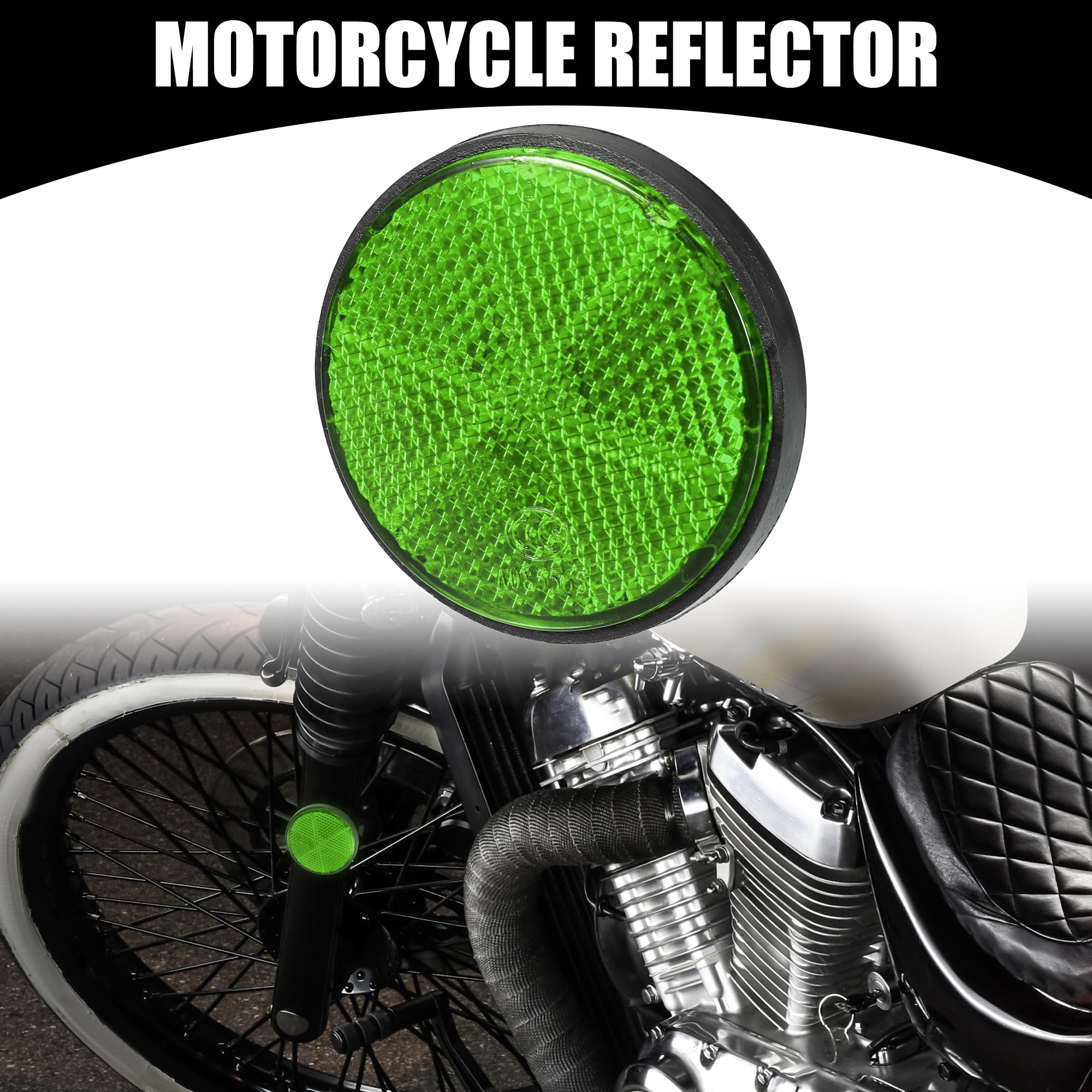 Partuto 4Pcs 2.20''X0.31'' Universal Reflector - Round Motorcycle Bike Safety Reflector Increase Visibility And Safety On The Ro