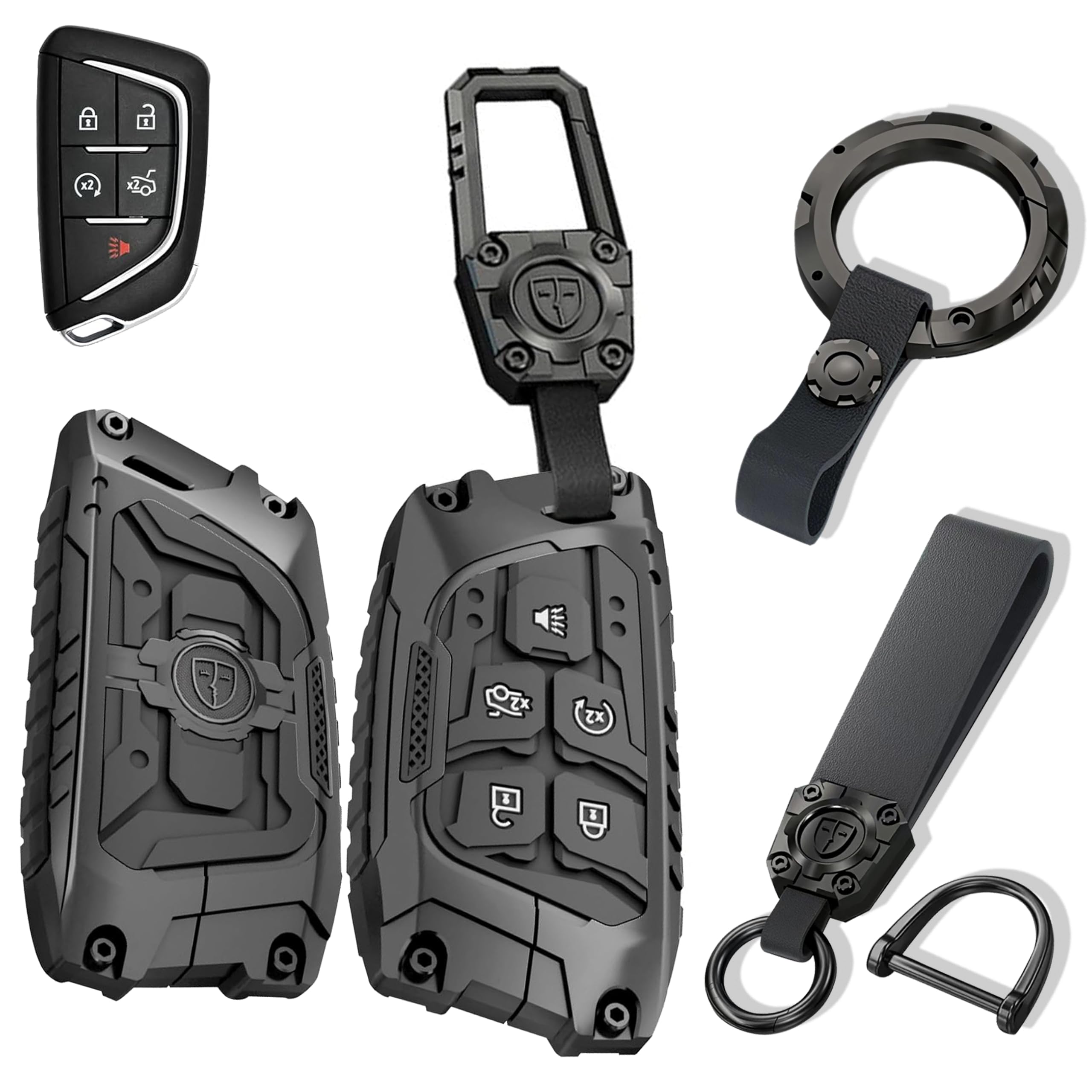 ZAZCQIL 5 Button Key Fob Cover for GMC Sierra/Chevy Silverado 1500 2022-2026, 2500HD 3500/Tahoe 2024-2026 Key Fob Protector for 