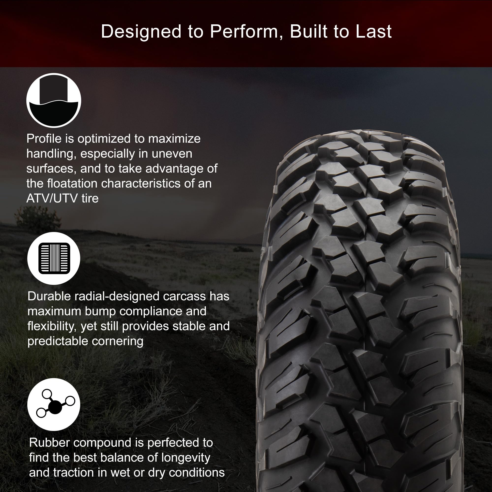Tusk Terrabite Set Of 4 Utv Atv Tires (32X10-14)