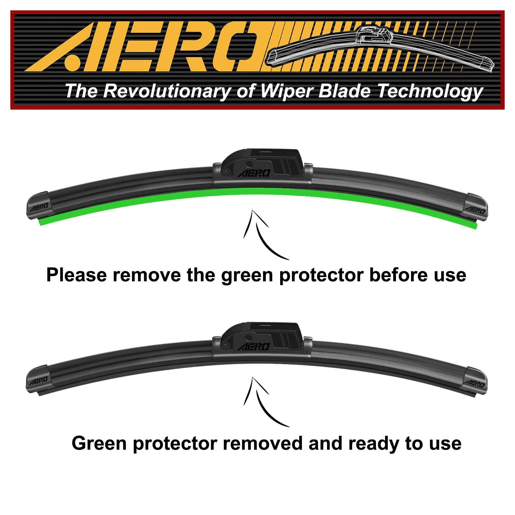 Aero Avenger 26''+26'' Premium All-Season Beam Windshield Wiper Blades Oem Replacement For Mercedes-Benz Cl550 Cl600 Cl63 Cl65 C