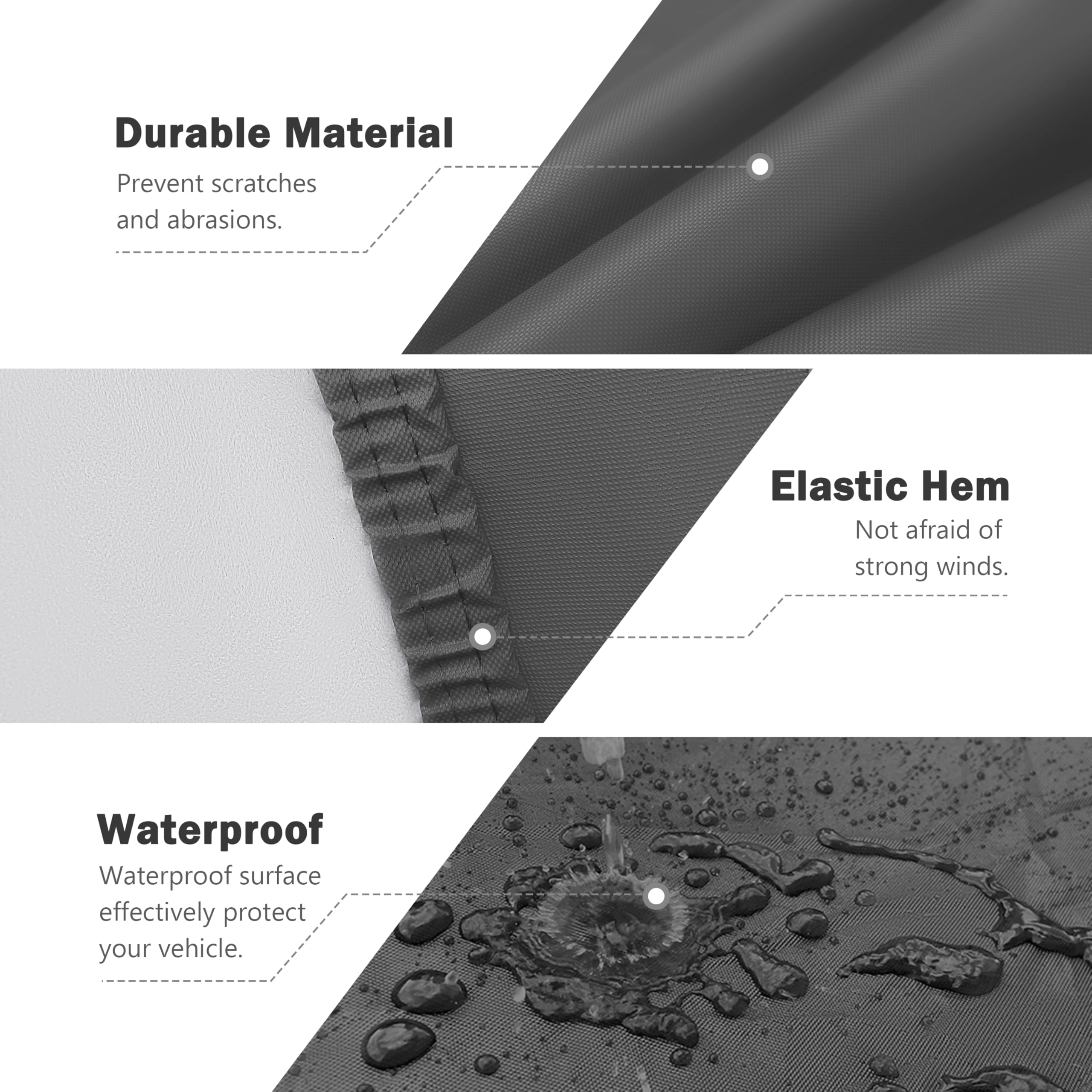 Mornyray Compatible With Toyota Tacoma,Car Cover Outdoor Waterproof Sun Rain Snow Hail Protection With Driver Door Zipper (Black
