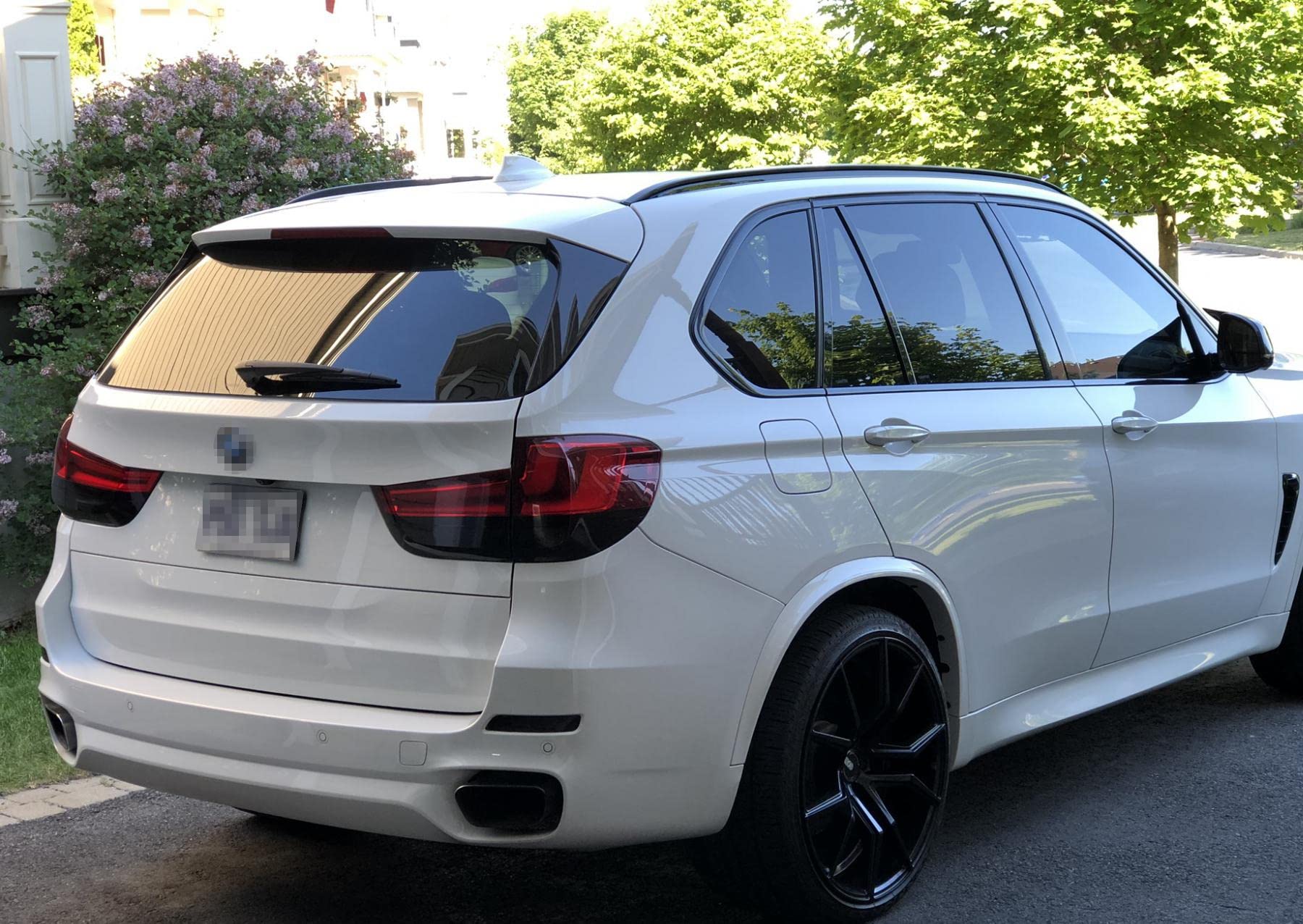 iJDMTOY Dark Smoked Lens Rear Bumper Reflector Lenses Compatible with 2014-2019 BMW F15 X5 w/M-Sport Bumper ONLY, OE-Spec LH RH