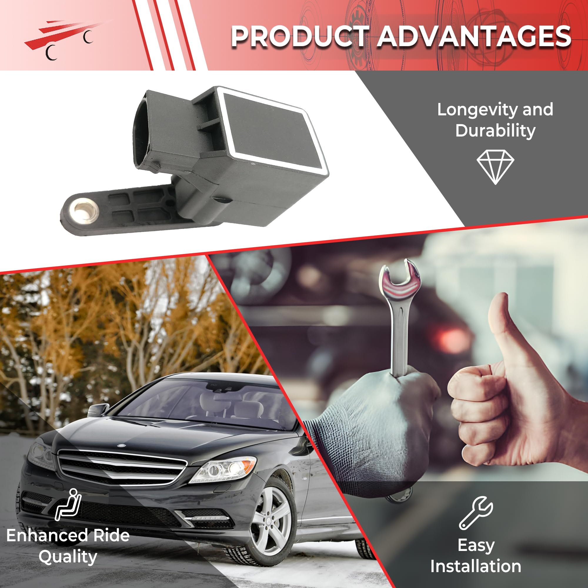 Okay Motor Suspension Height Level Sensor For C230 Cl550 Clk500 E320 Gl450 Ml350 S430 Cl65 Amg 010-542-77-17
