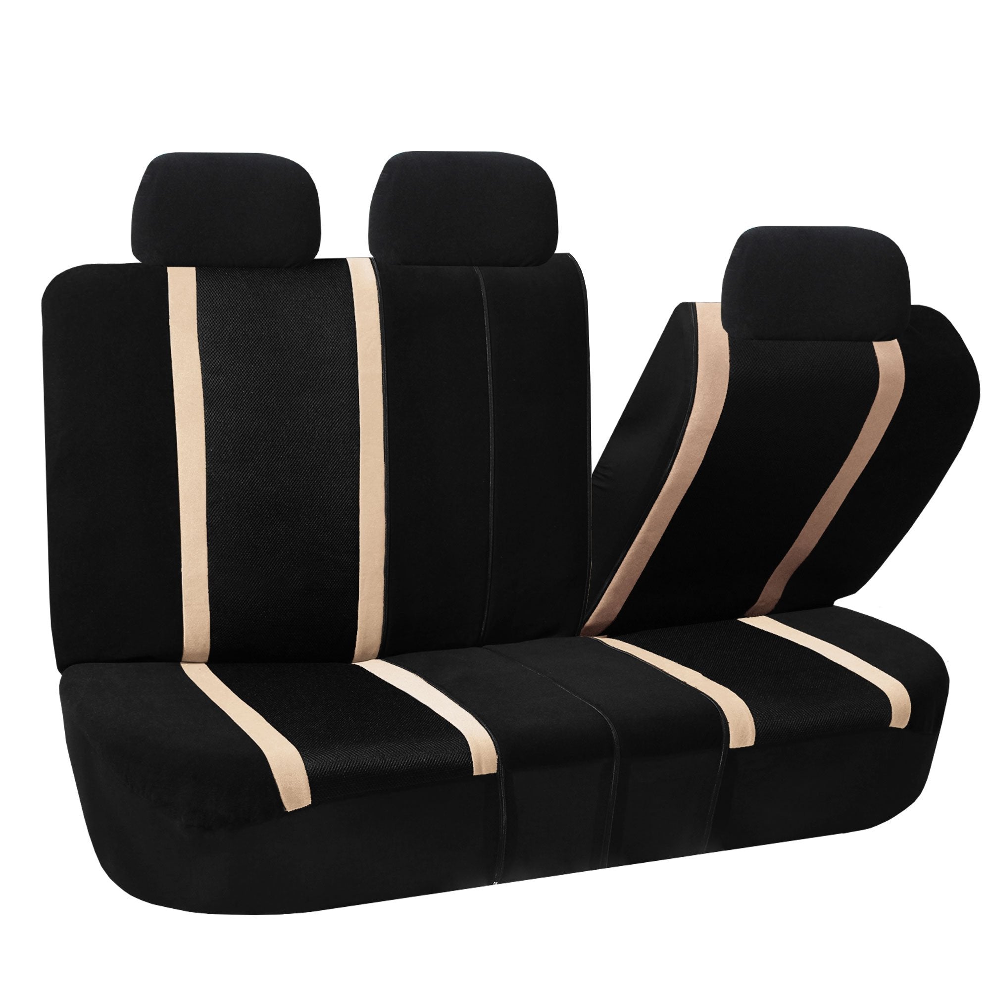 Fh Group Sports Car Seat Cover Split Bench Automotive Seat Cover Fits Detachable Headrests And Split Seats Beige Car Seat Covers