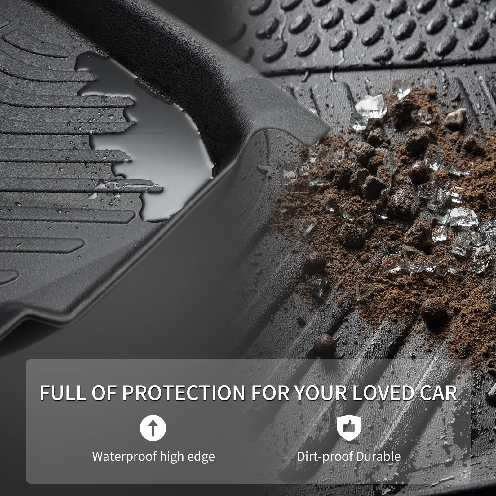 Kelcseecs Floor Mats Custom For Elantra 2020 2019 2018 2017 All Weather Protection Tpe Heavy Duty Non-Slip Automotive Floor Line