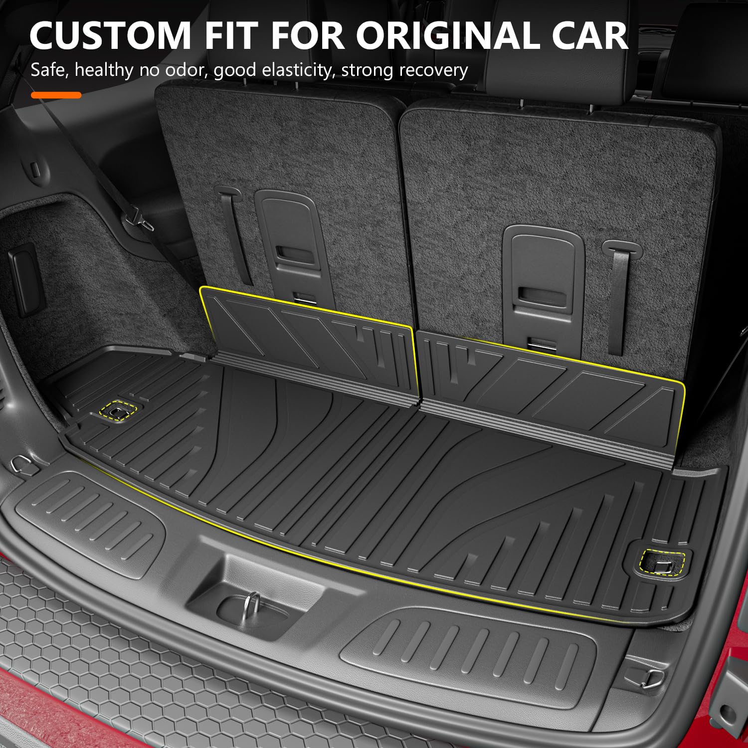 powoq Trunk Mat for 2016-2026 Dodge Durango 6&7 Seats - TPE Cargo Liner Replacement