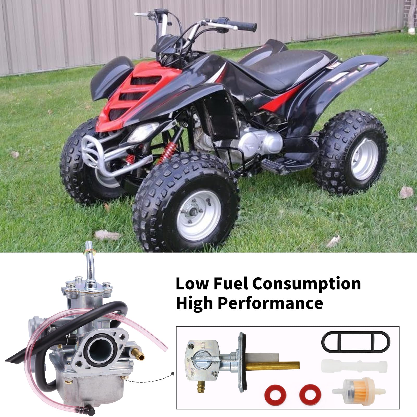Yfm80 Carburetor Replacement For Yamaha Raptor 50 Yfm50 Yfm50R 2004-2008 Atv Champ 100 Yfm 100 Atv Quad Carb Badger 80 Atv W/Swi