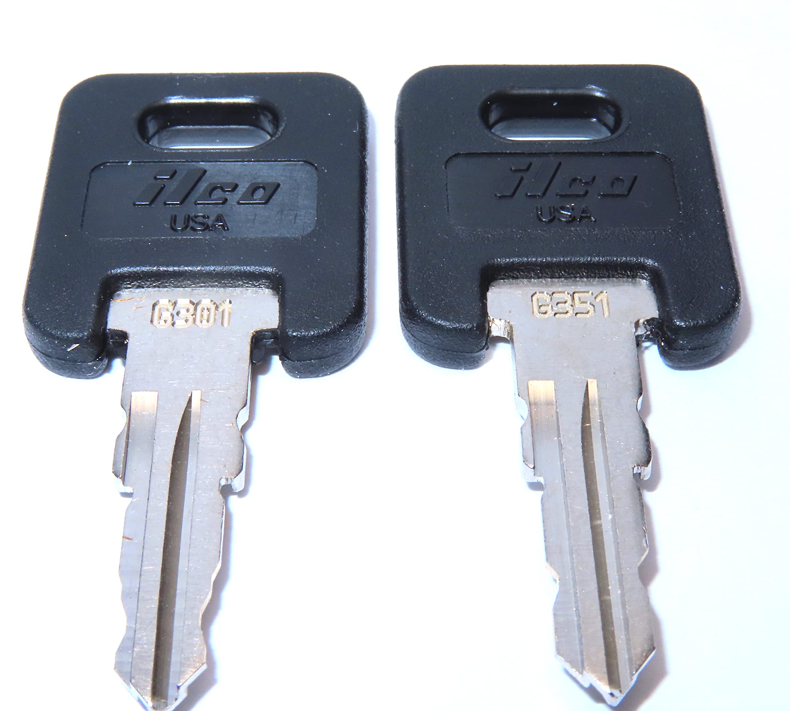 Global Link Rvs Motorhome Trailer Replacement Keys 2 Keys Cut To Key/Lock Number From G301 To G351 Cut On Black Top Ilco Keys Fo