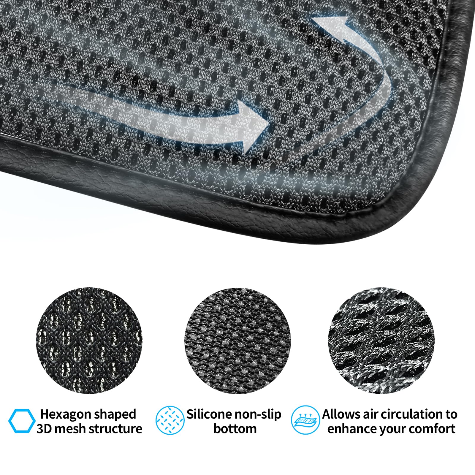 KINGLETING Cool Seat Cushion, Breathable Car Seat Cushion Universal Fit for Most for Auto SUV Truck, Non-Slip Seat Protector (S)