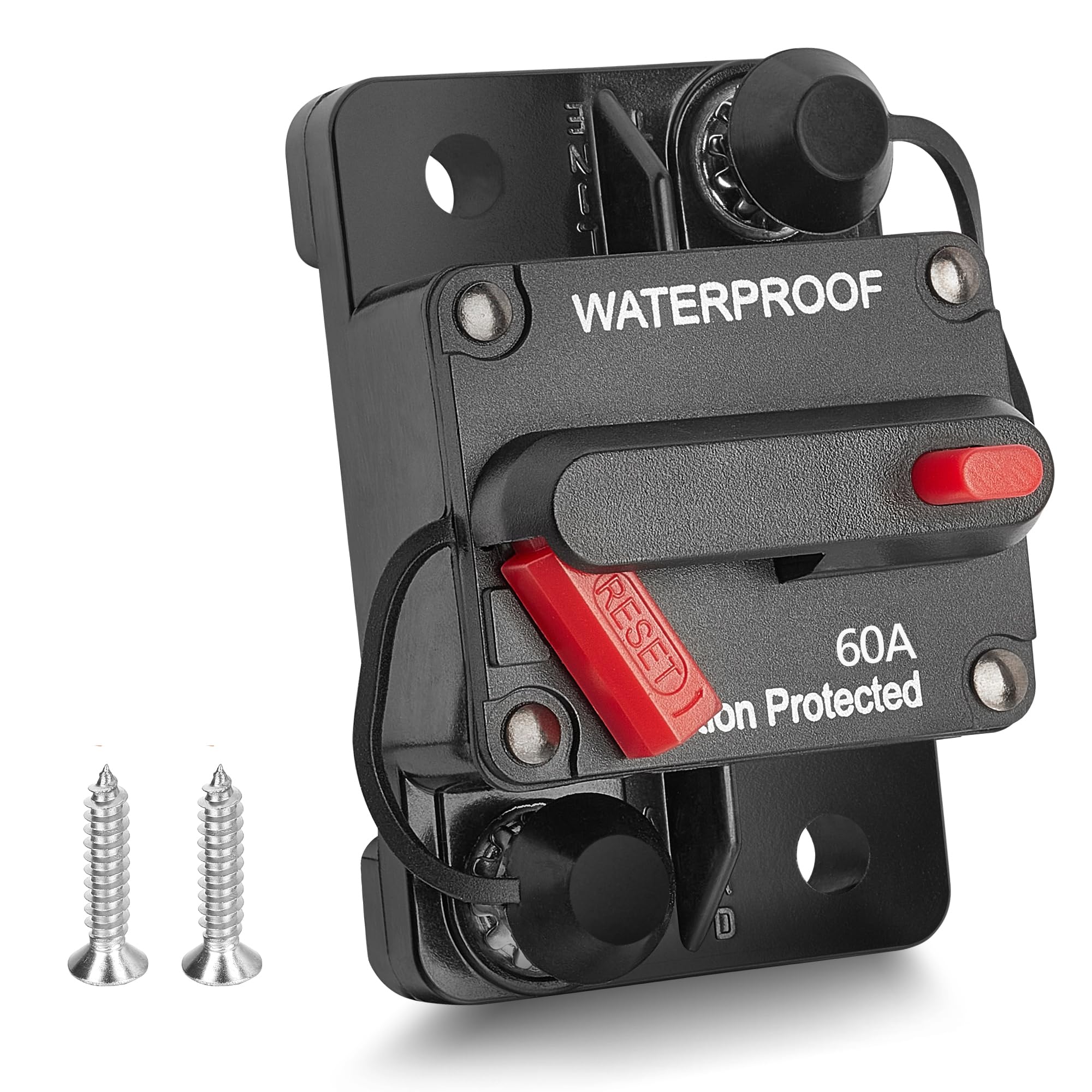 Red Wolf 60Amp Circuit Breaker For Boat Trolling Motor Marine Atv Trailer Vehicles Stereo Audio Electronic Battery Solar System
