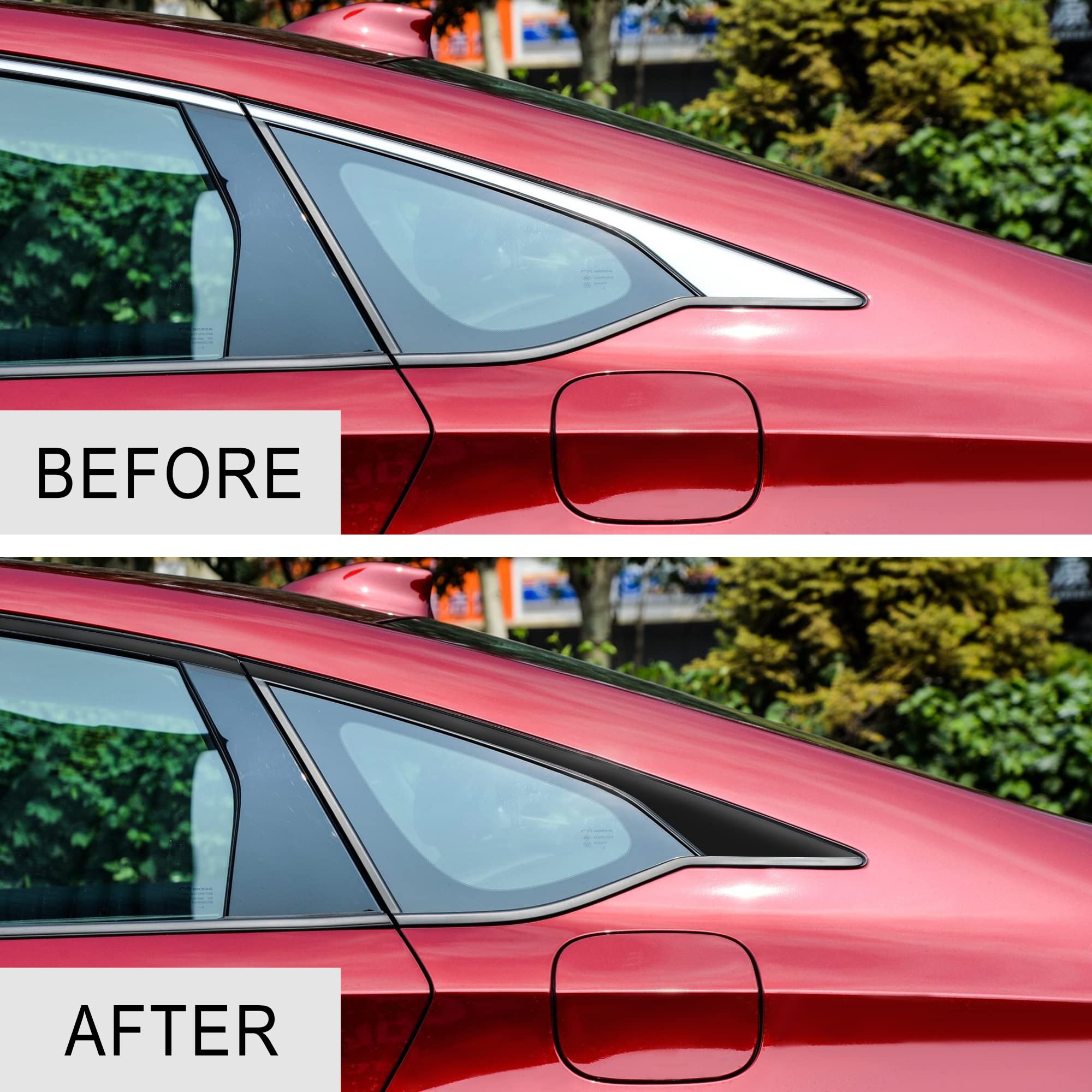 Tomall Car Window Edge Vinyl Stickers Compatible With Honda Accord Sedan 2018 2019 2020 2021 2022 Auto Window Cover Strip Trim A