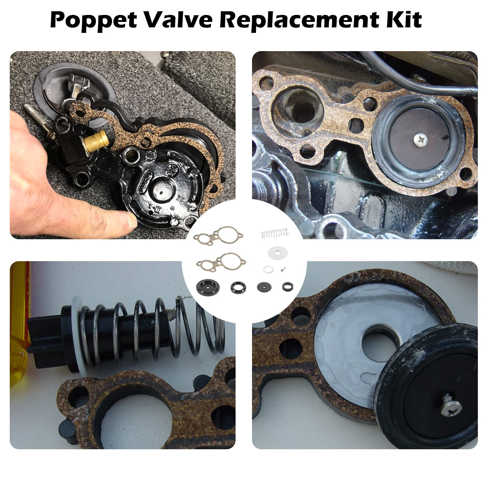 803062T1 Poppet Valve Kit Fit for Mercury 135-200hp 2.0L 2.5L V6, for Magnum II Magnum III XR4 XR6 V135 V150 V175 V200 Replace O