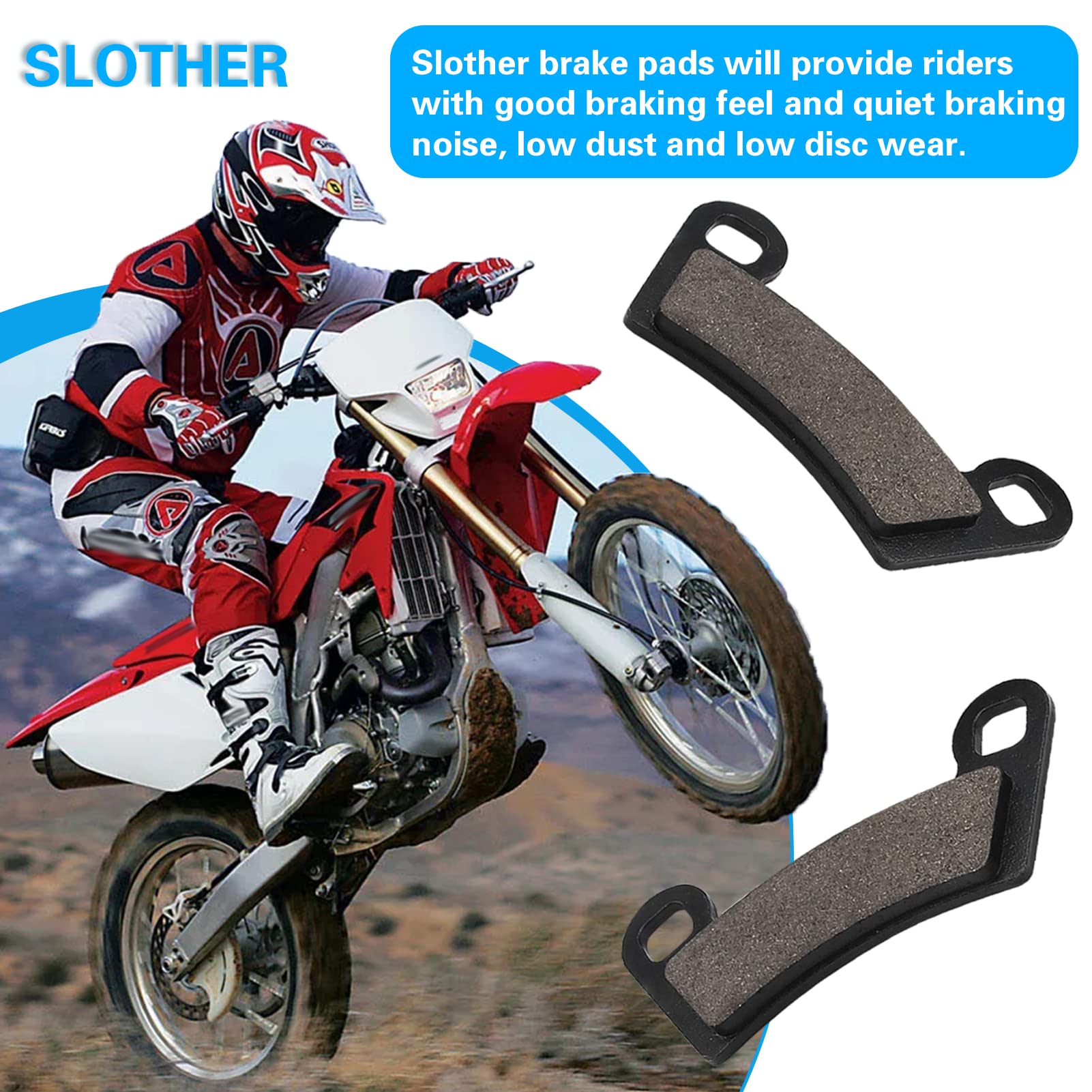 Front and Rear Brake Pad Replacement for Polaris Razor RZR 570 EFI LE EPS 800 RZR S 800 LE EPS 4pairs