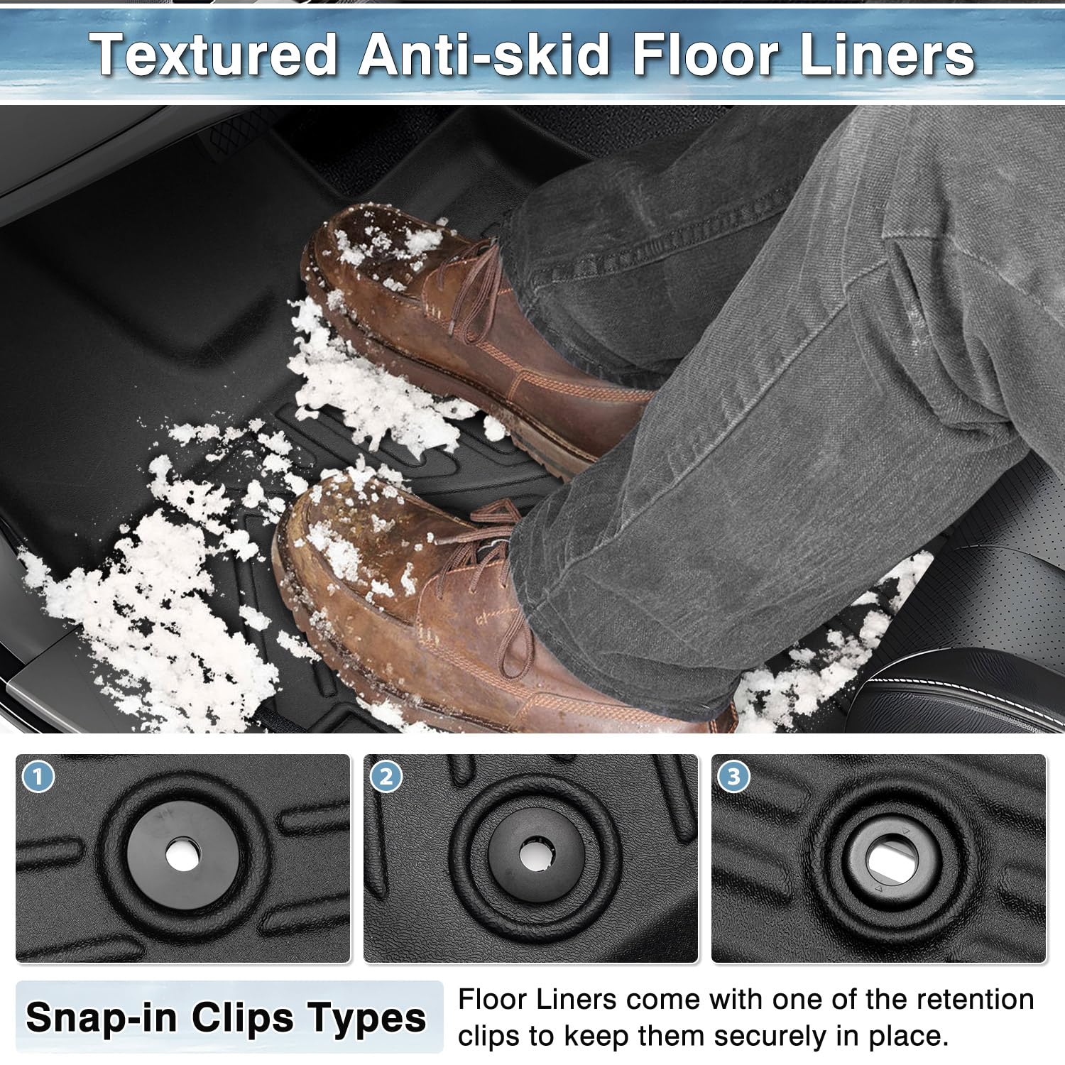 Mixsuper Floor Mats For 2025 Chevrolet Chevy Equinox, All Weather Floor Liners For Equinox Accessories, Durable 1St And 2Nd Row