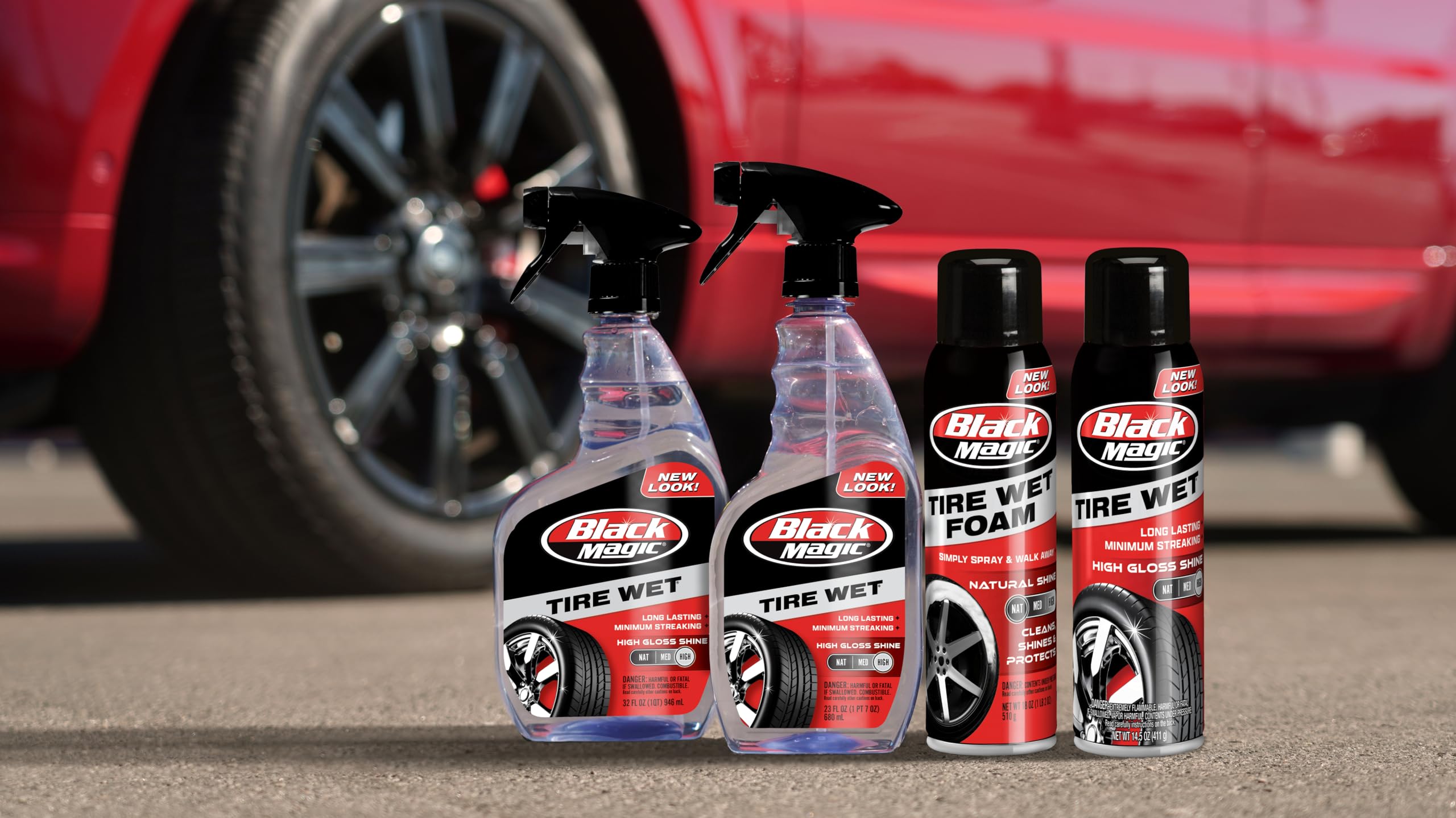 Black Magic 800002220 Tire Wet Foam, 18 Oz. - Specially Formulated Thick Tire Spray Foam Clings To Tires To Dissolve And Clean D