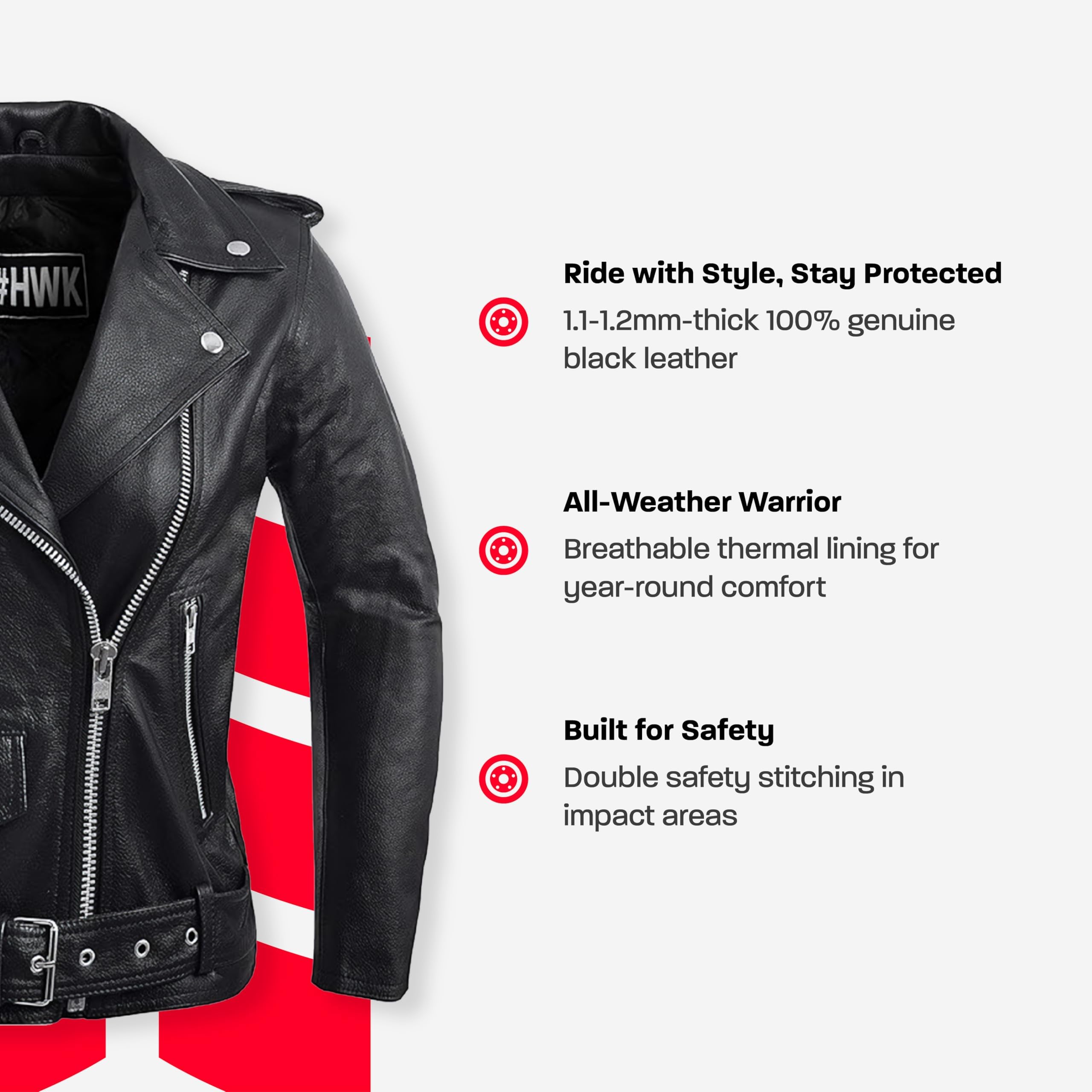 Ladies Leather Motorcycle Jacket For Women Classic Vintage Cafe Racer Brando Biker Jackets (Large)