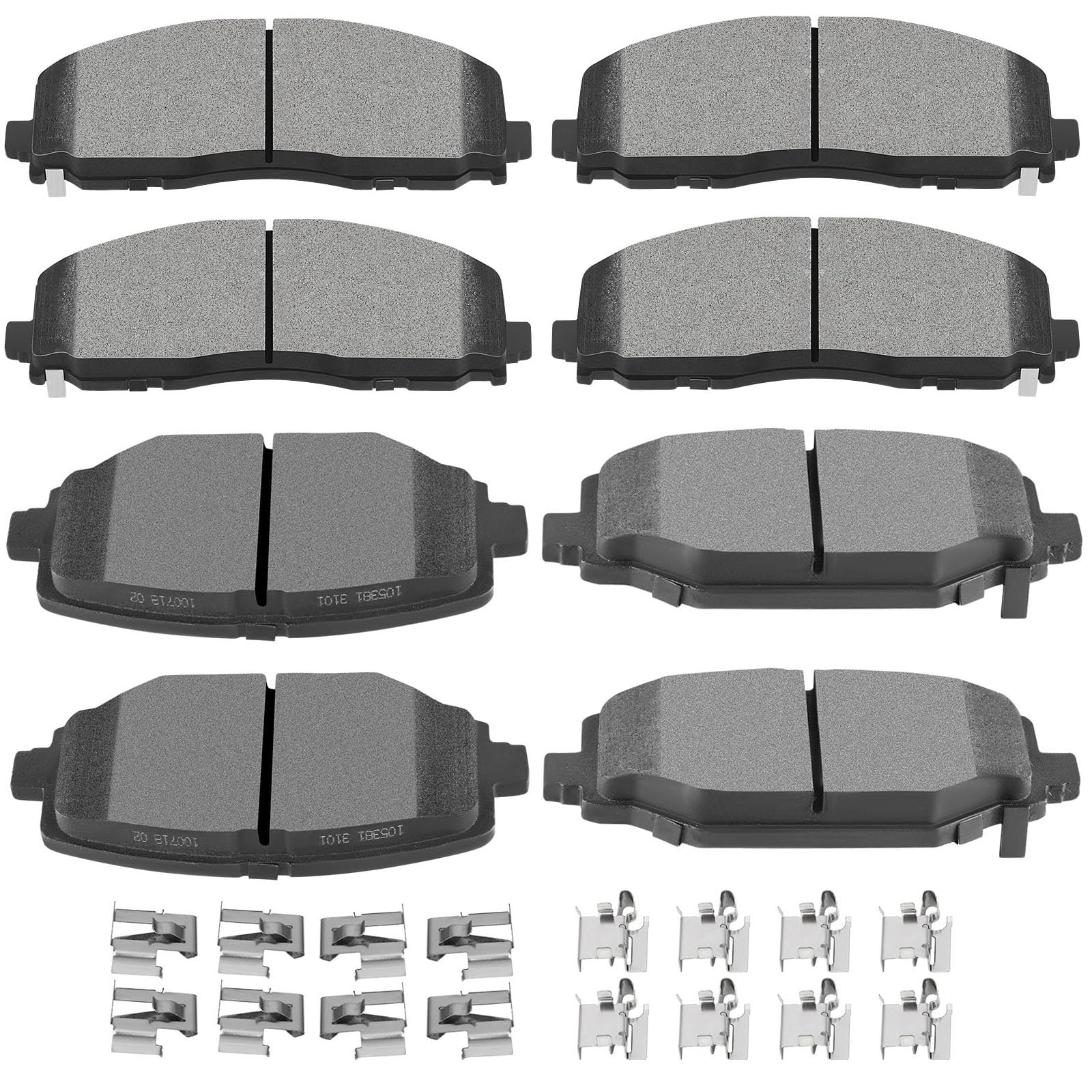 D1589 D1596 Scitoo Front Rear Brake Pads Sets Semi-Metal 8Pcs Fit For Chrysler Town & Country 12-16,For Dodge Grand Caravan/Jour