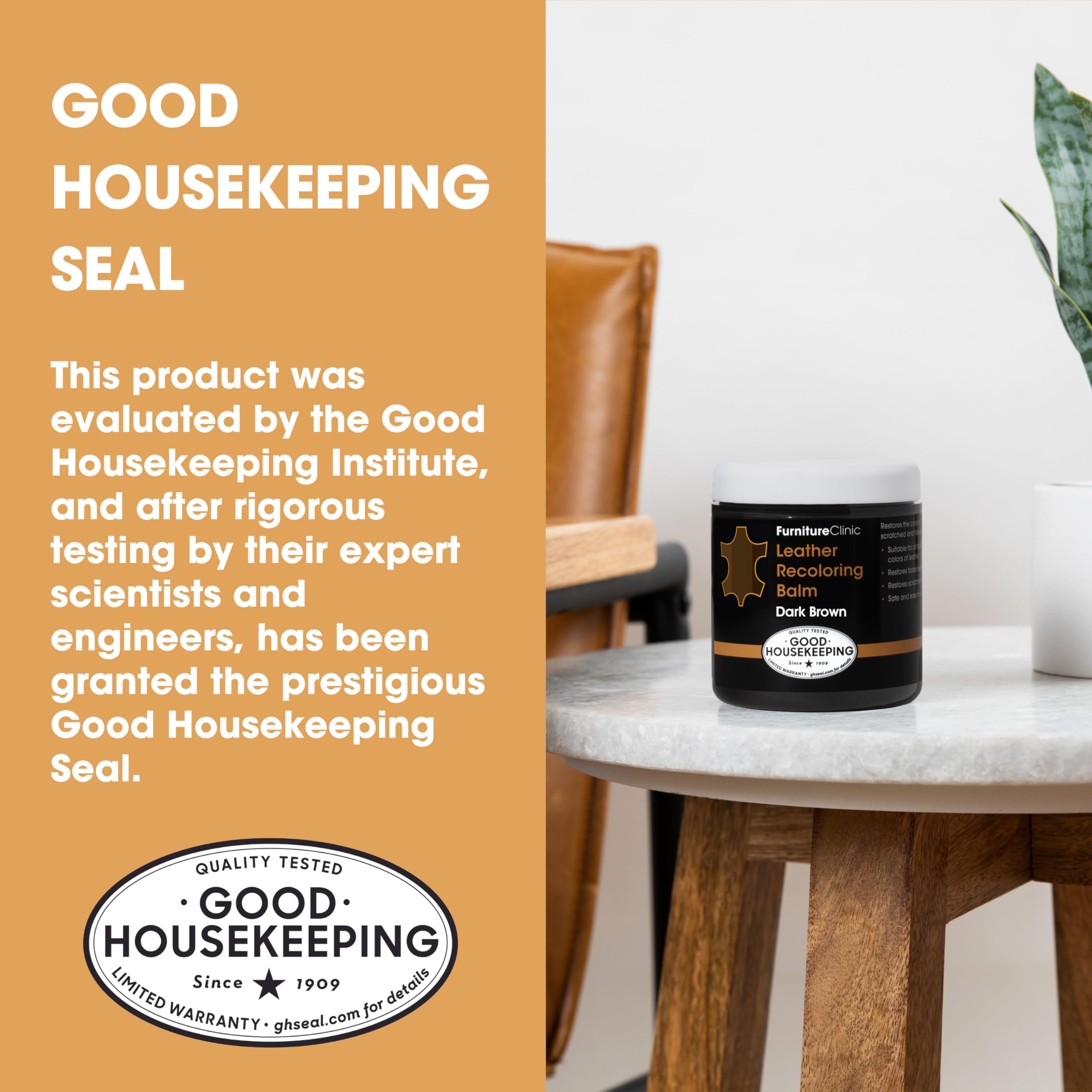 Furniture Clinic Leather Repair Kit - Original Re-Coloring Balm, 8.5 fl oz, Non-Toxic, Restores Couches & Car Seats, Black, Model 6240500