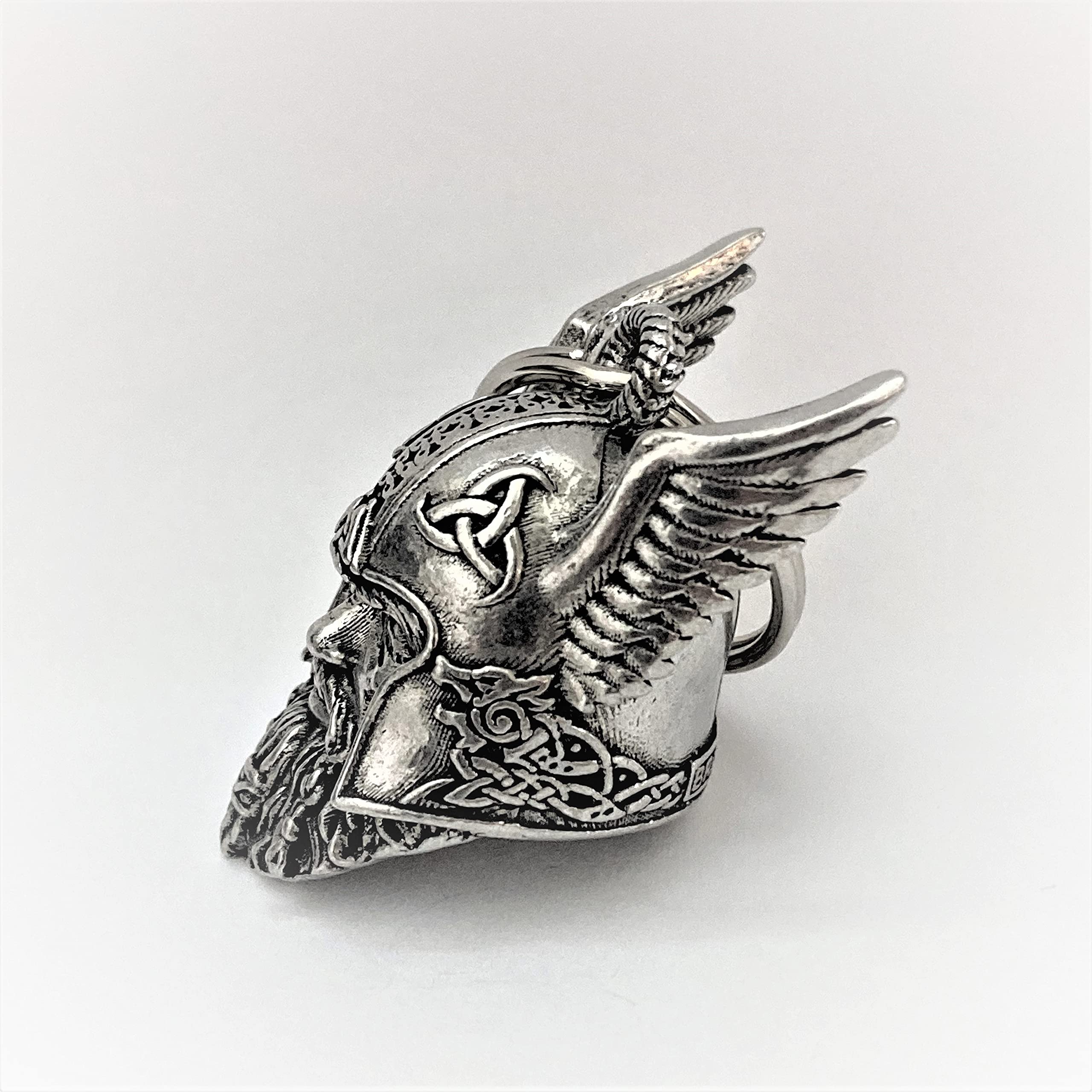 Bravo Bells Odin Viking God Motorcycle Bell - Silver Metal Good Luck Biker Gift - One Size, Model BB-120