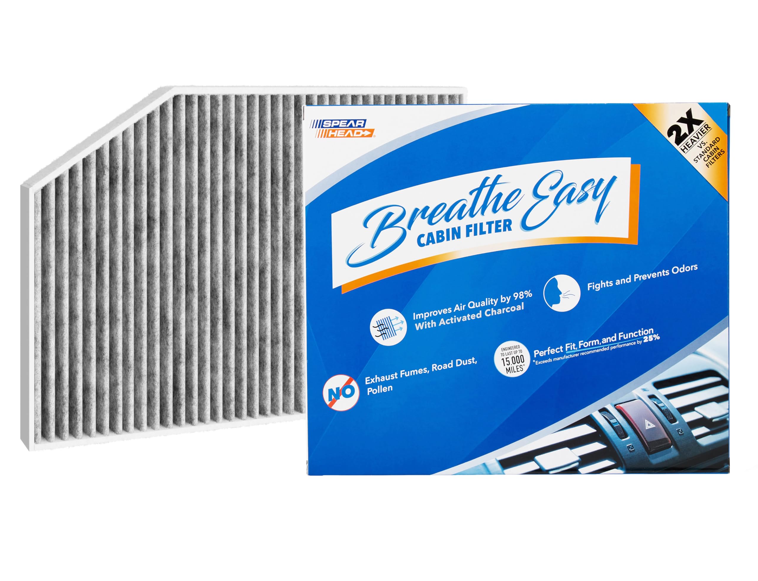 Spearhead Odor Defense Breathe Easy Ac & Heater Cabin Filter | Fits 2/3/4 Series, I4, M2, M3, M4 X3, X4, Z4, Gr Supra Like Oem |