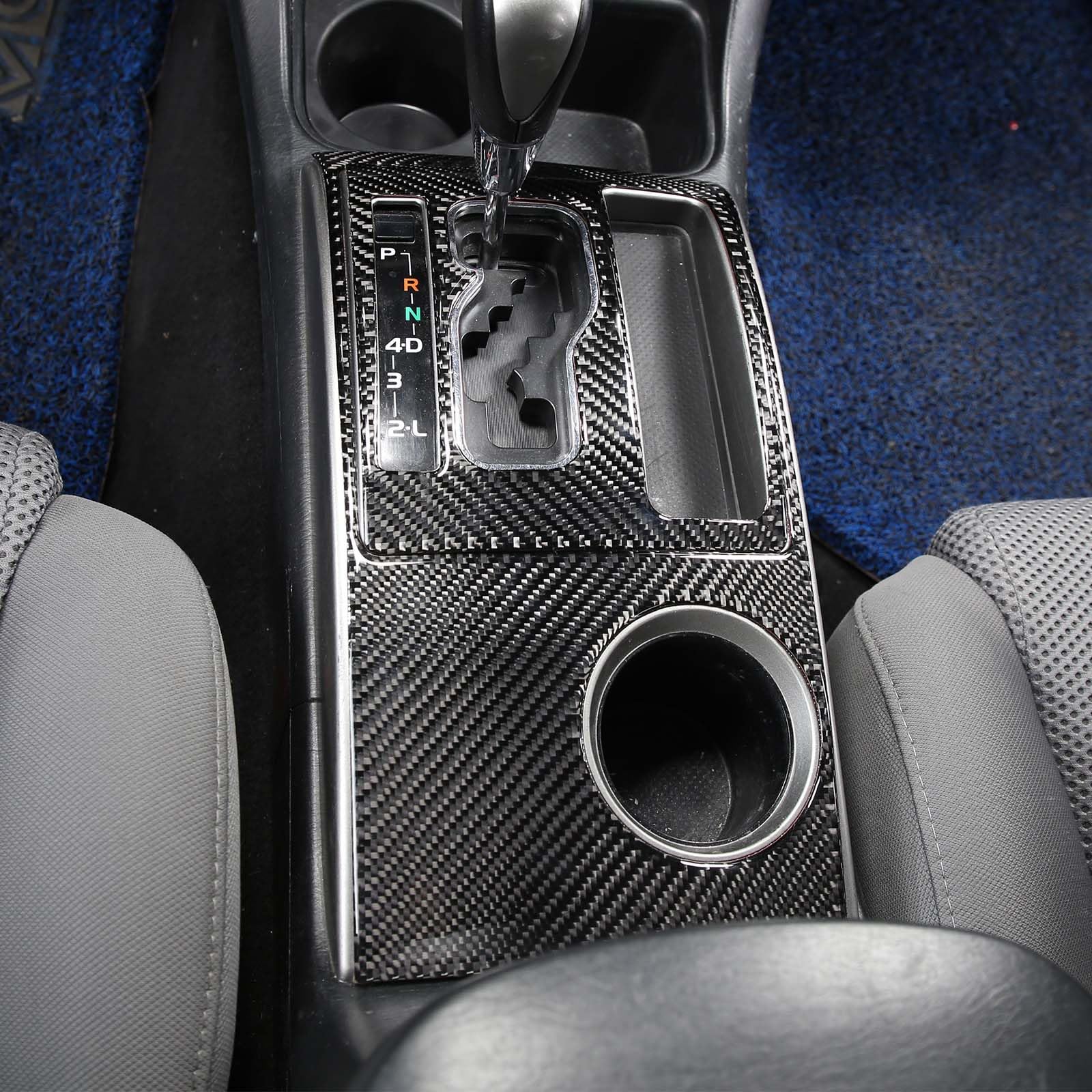 Tongsheng Soft Carbon Fiber Car Center Control Gear Shift Panel Sticker Trim Fit For Toyota Tacoma 2006 2007 2008 2009 2010 2011 2012 2013 2014 2015 (Black Carbon Fiber)