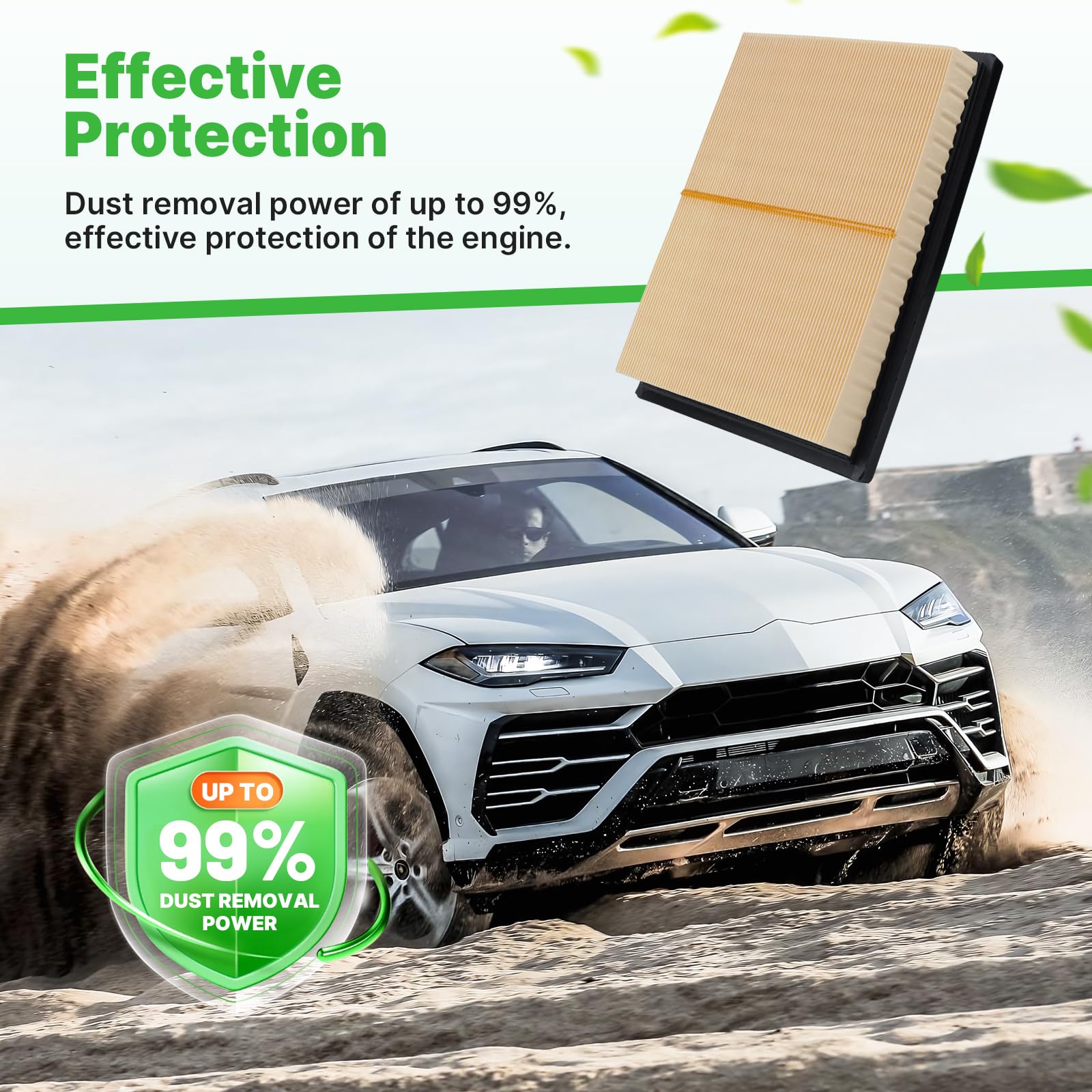 RVgolf 2PCS Engine Air Filter Fit for Toyota Tundra 2022-2025 3.4L, Toyota Sequoia 2023-2025 3.4L Air Filter Replacement Engine