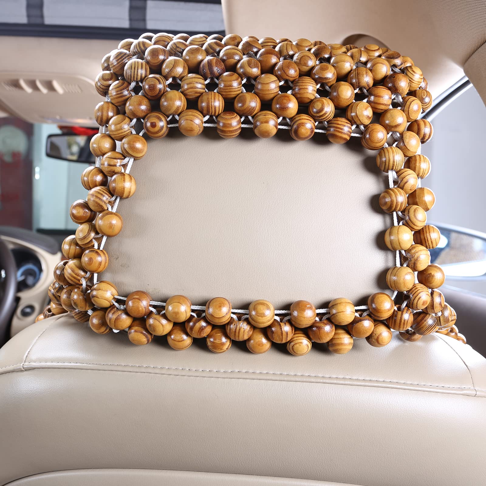 KENNISI Olive Green 18mm Wooden Beaded Car Seat Covers, Durable Cotton, Universal Fit, Model KNS-Olive001