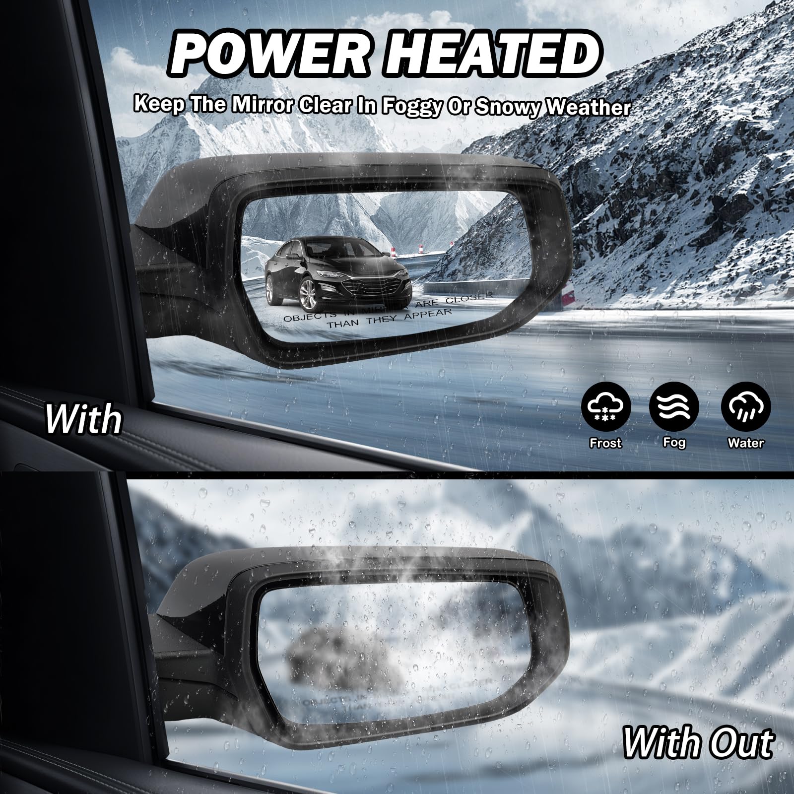 Mofoap Passenger Side View Mirror Compatible With 2016 2017 2018 2019 2020 2021 2022 Malibu Lt Hybrid,Mirrors With Heated Turn S