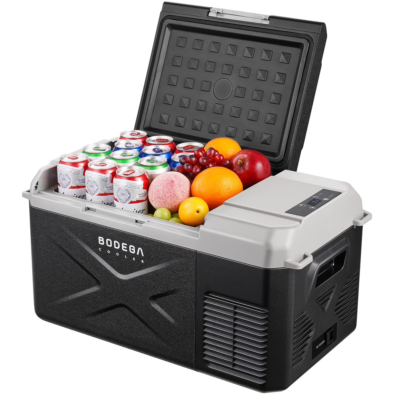 Bodegacooler 12 Volt Car Refrigerator, 18 Quart Portable Freezer, Car Fridge -4?-68?, Compressor Electric Cooler 12/24V Dc100-24