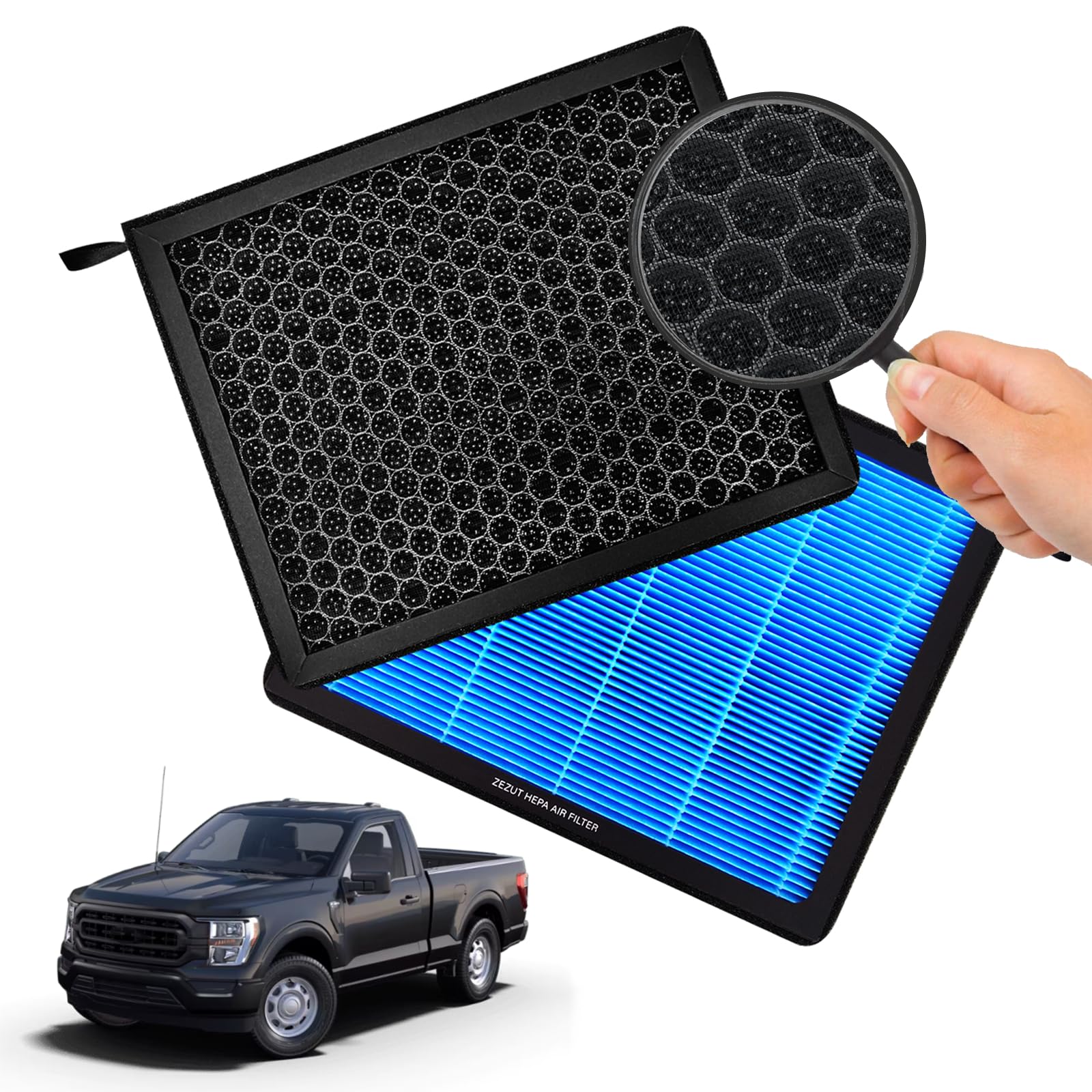 ZEZUT HEPA cabin air filter With Activated Carbon, fit Ford Expedition, F-150, F-250, F-350, F-450, F-550 Super Duty; Lincoln Na