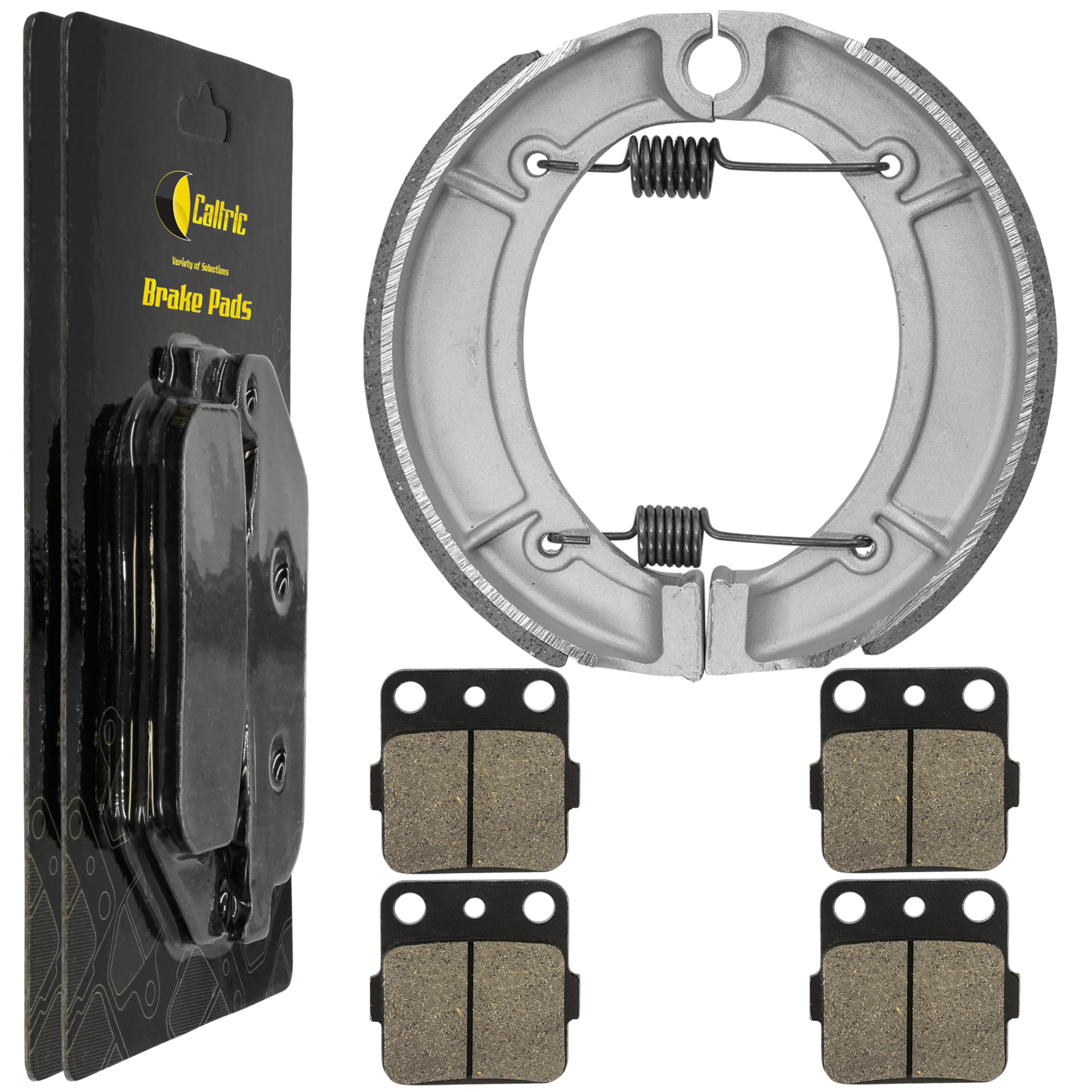 Caltric Front Rear Brake Pads Shoes Compatible with Yamaha Grizzly 600 Yfm600 Yfm-600 1998 1999 2000 2001 New