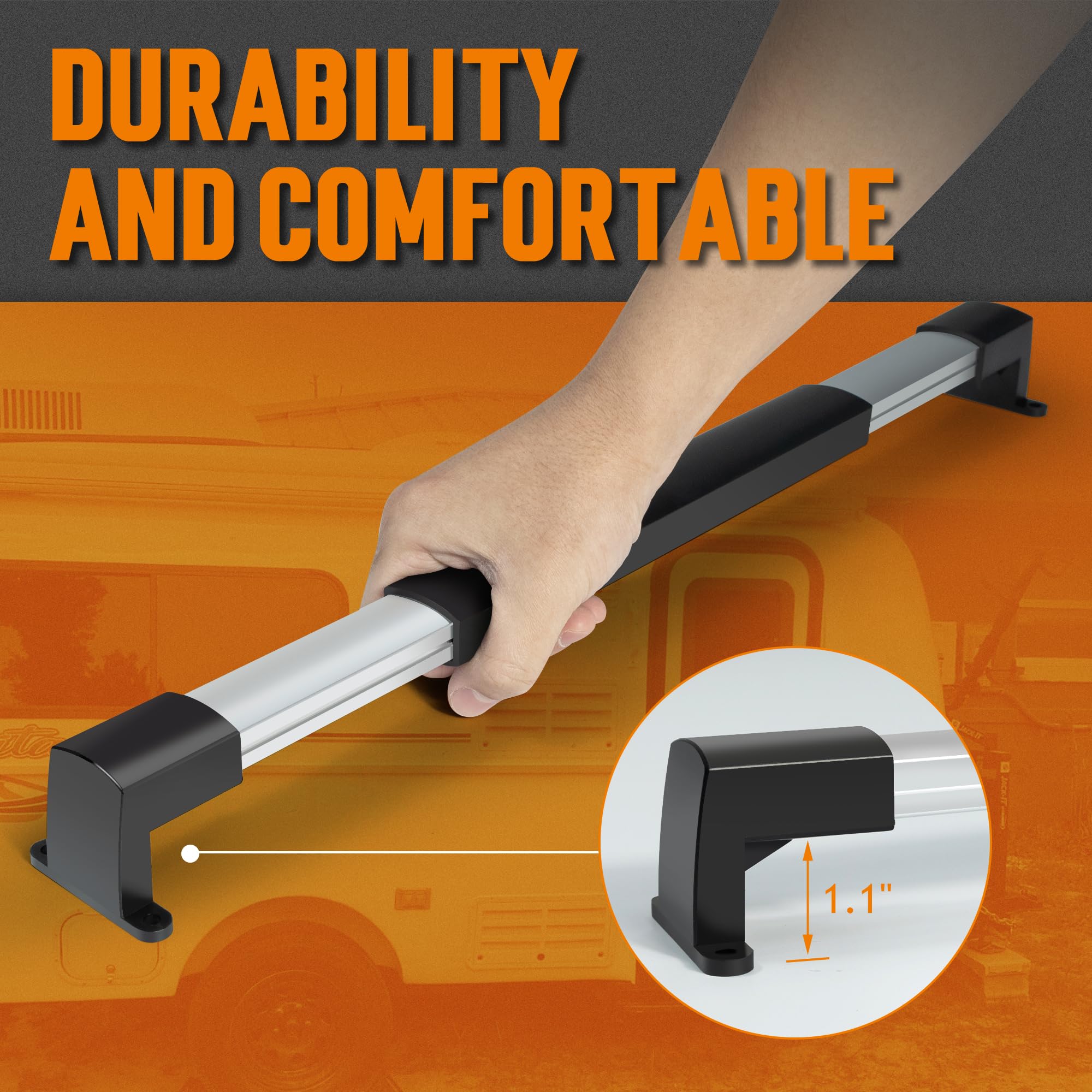 Tonda Rv Screen Door Handle, Rv Door Handle Grab Bar For Travel Trailer Camper Motorhome, Adjustable From 21-5/8 Inch To 28-5/8