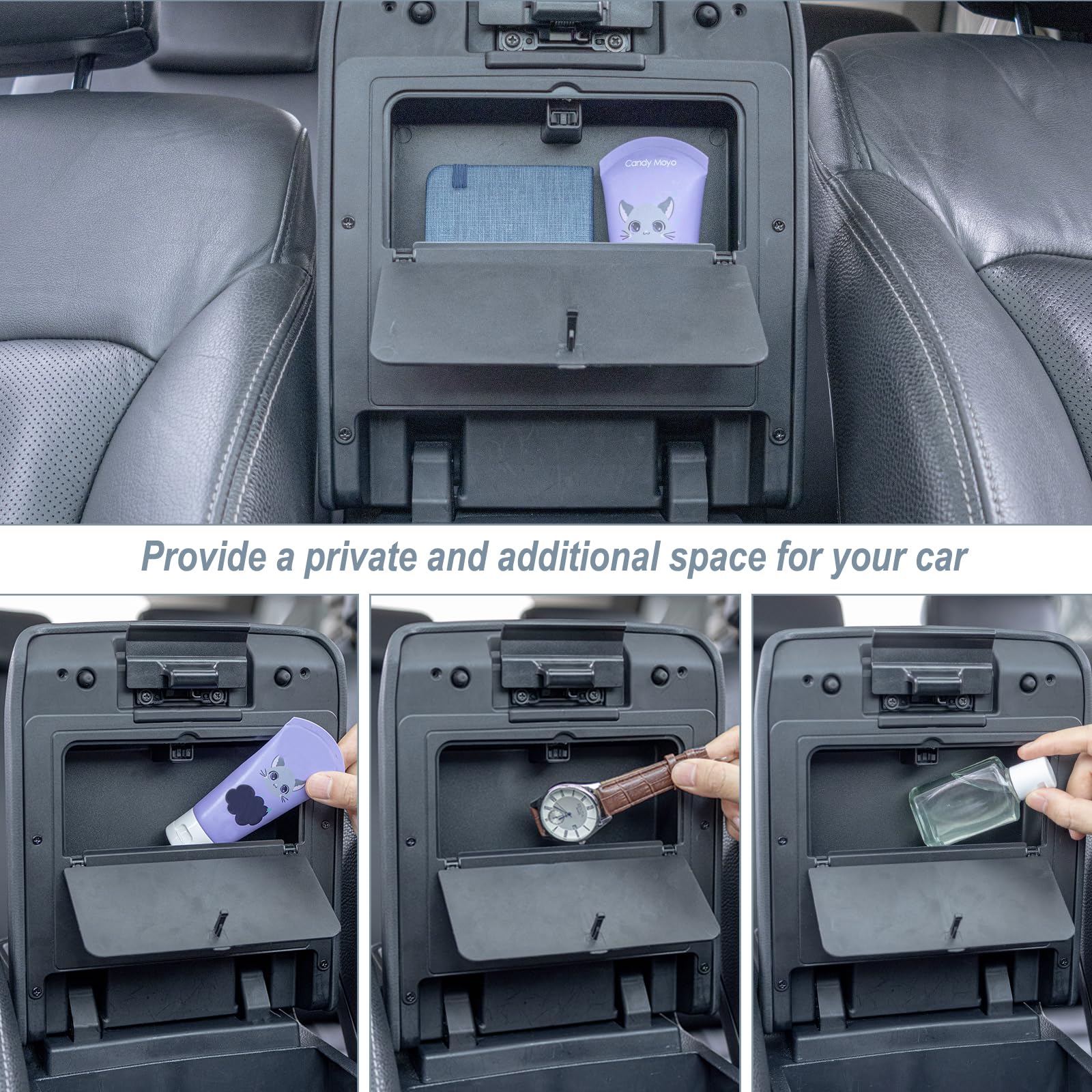 JKCOVER Center Console Organizer for 2024+ Toyota Tacoma, Plastic, Patented Design, Hidden Box Armrest Compartment