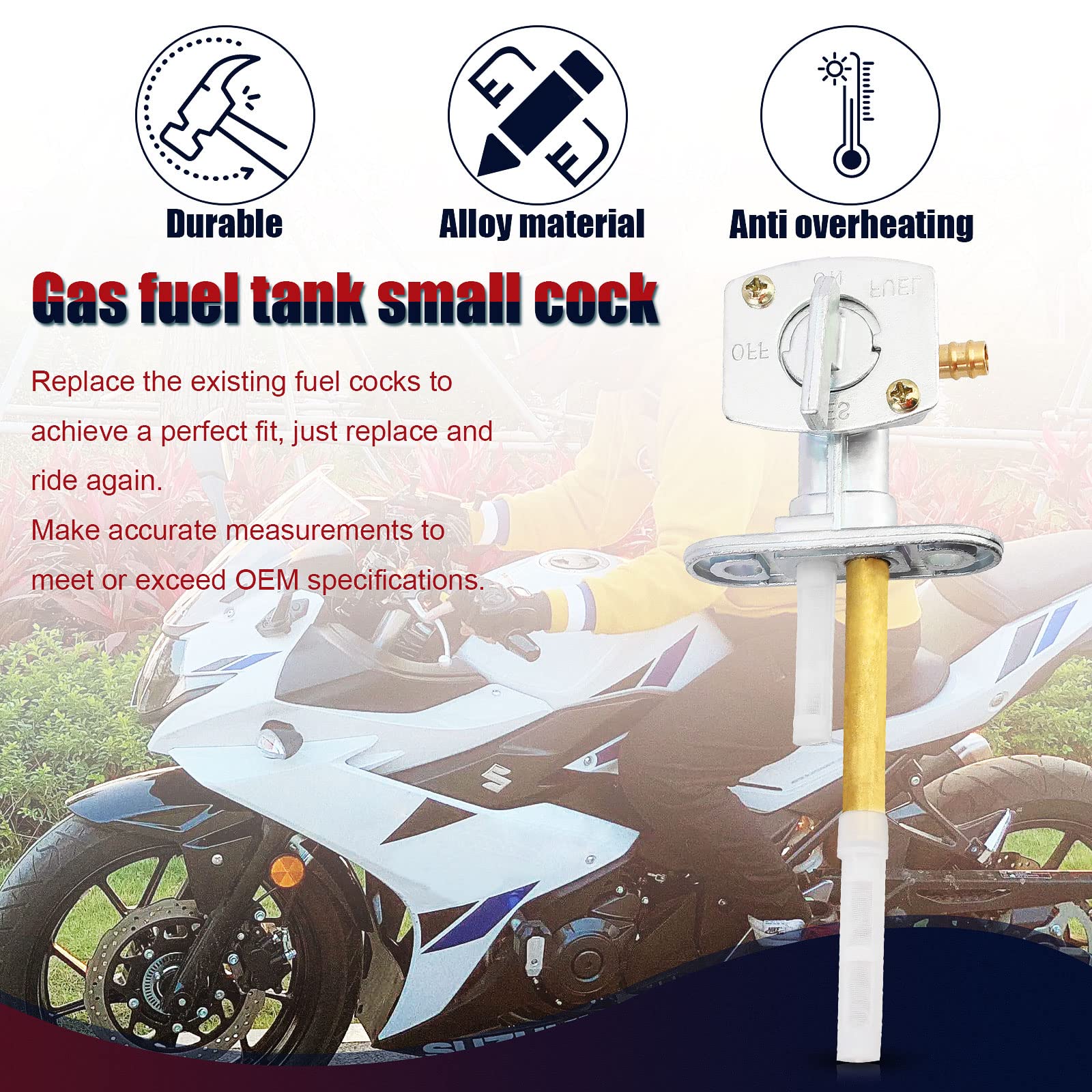 QAZAKY Fuel Gas Tank Petcock Valve Switch Compatible with Polaris Predator 500 Trail Blazer 250 Big Boss 300 400L Magnum 425 Spo