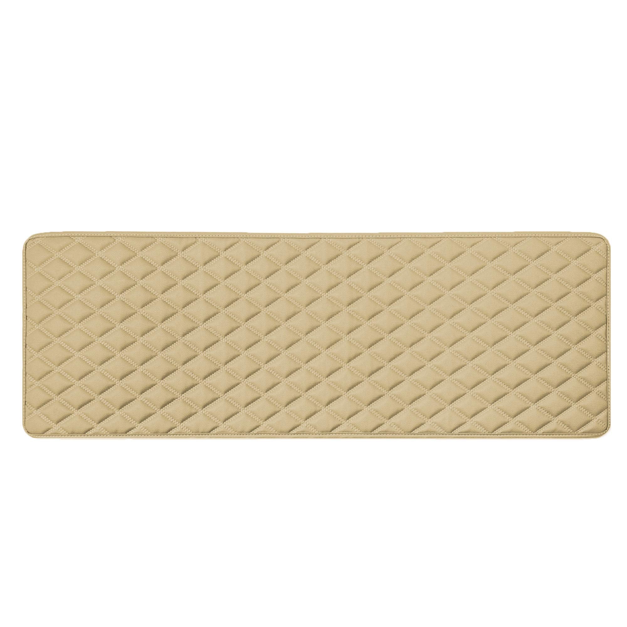 Fh Group F16501Beige-14 Deluxe Heavy Duty Faux Leather Diamond Pattern Multi-Purpose Beige Automotive Cargo Liner Fits Most Cars