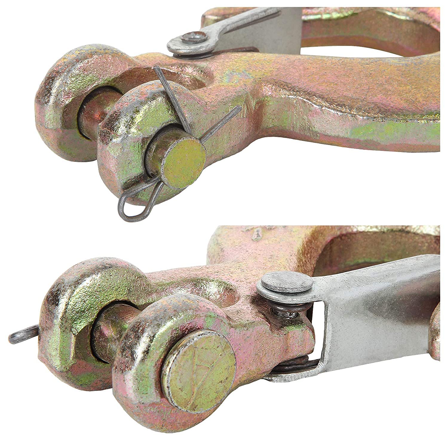 Aconnet 4Pcs 1/4 Inch Clevis Slip Hook 1/4 Inch Chain Hook With Safety Latch, G70 Heavy Duty Forged Steel Towing Winch Hook 7800