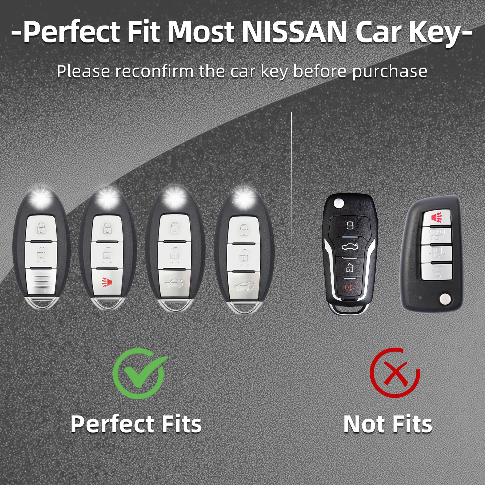 Offwego Compatible With Nissan Key Fob Cover, Soft Tpu Key Cover Shell Fit For 2011-2023 Nissan Altima Maxima Rogue Armada Pathf