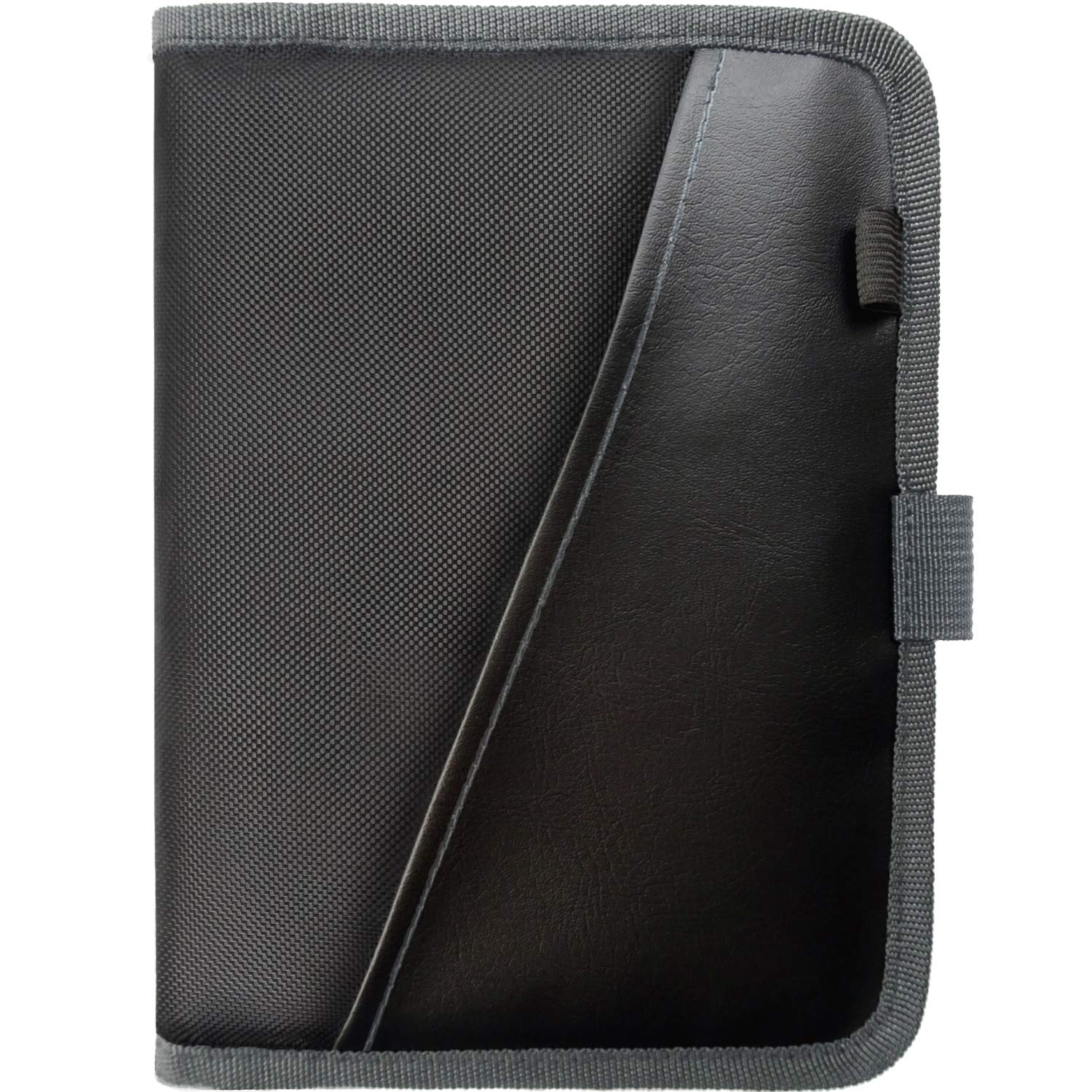 Glove Box Compartment Organizer - Car Document Holder - Owner Manual Case Pouch - Vehicle Storage Wallet For Registration & Insurance Card - Premium Auto Paperwork Holder - Log Book Included - Gray