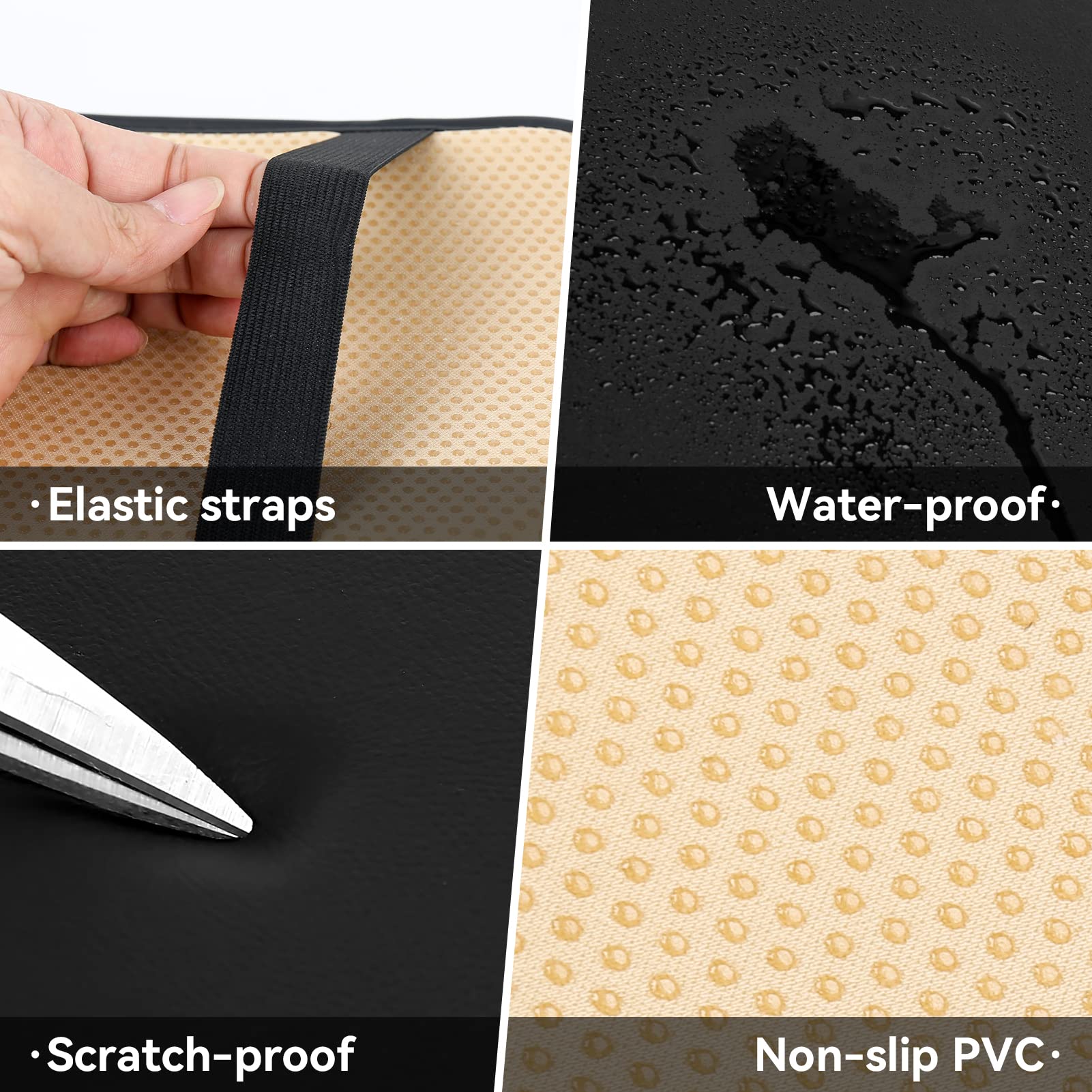 Amiss Auto Center Console Pad, Pu Leather Car Armrest Seat Box Cover Protector, Universal Waterproof Non Slip Soft Center Console Armrest Pad For Most Vehicle, Suv, Truck, Car (Black)