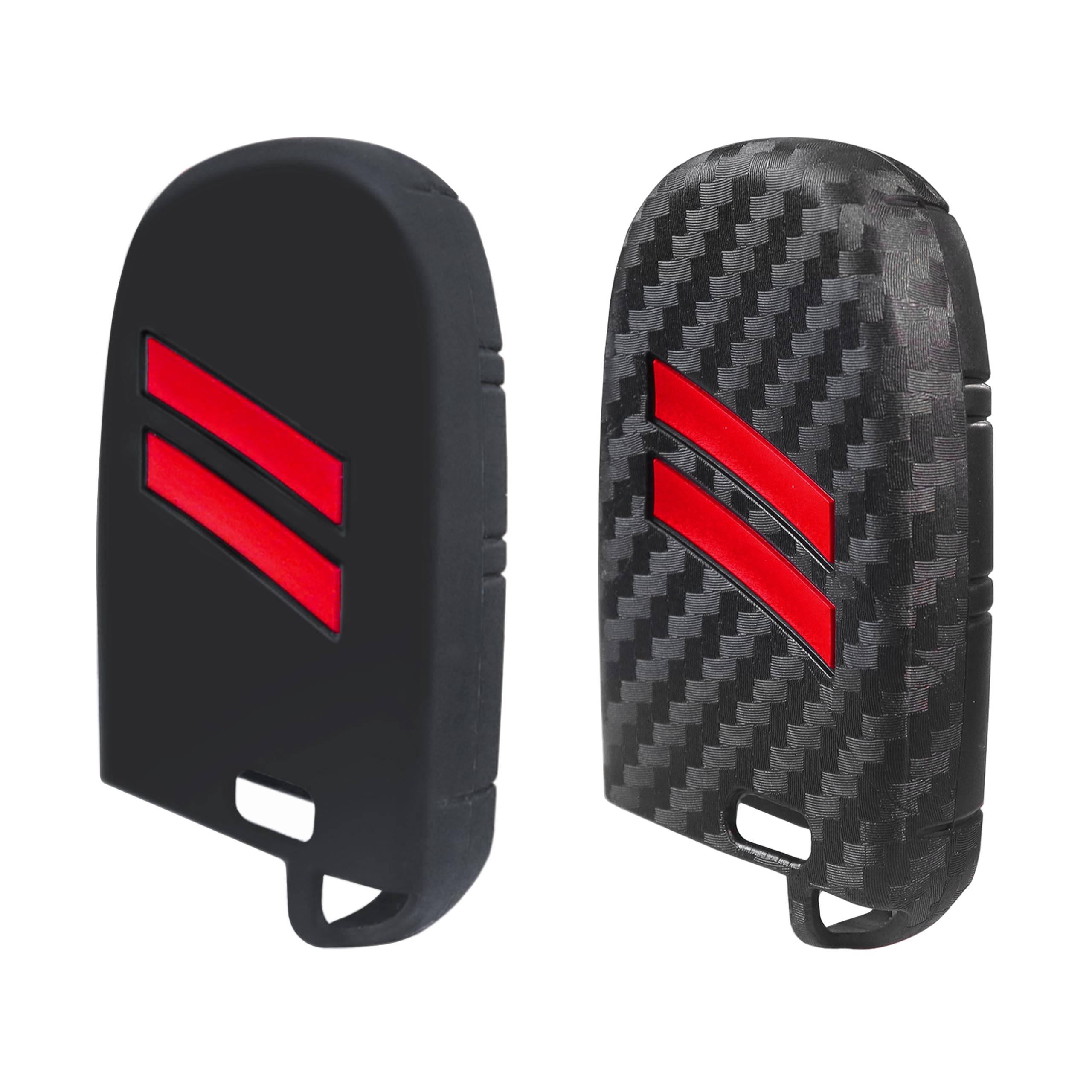 YOSRTER Silicone Key Fob Cover Protector 5 Buttons Keyless Fit for Dodge Accessories Key Shell for Challenger Charger Durango Jo
