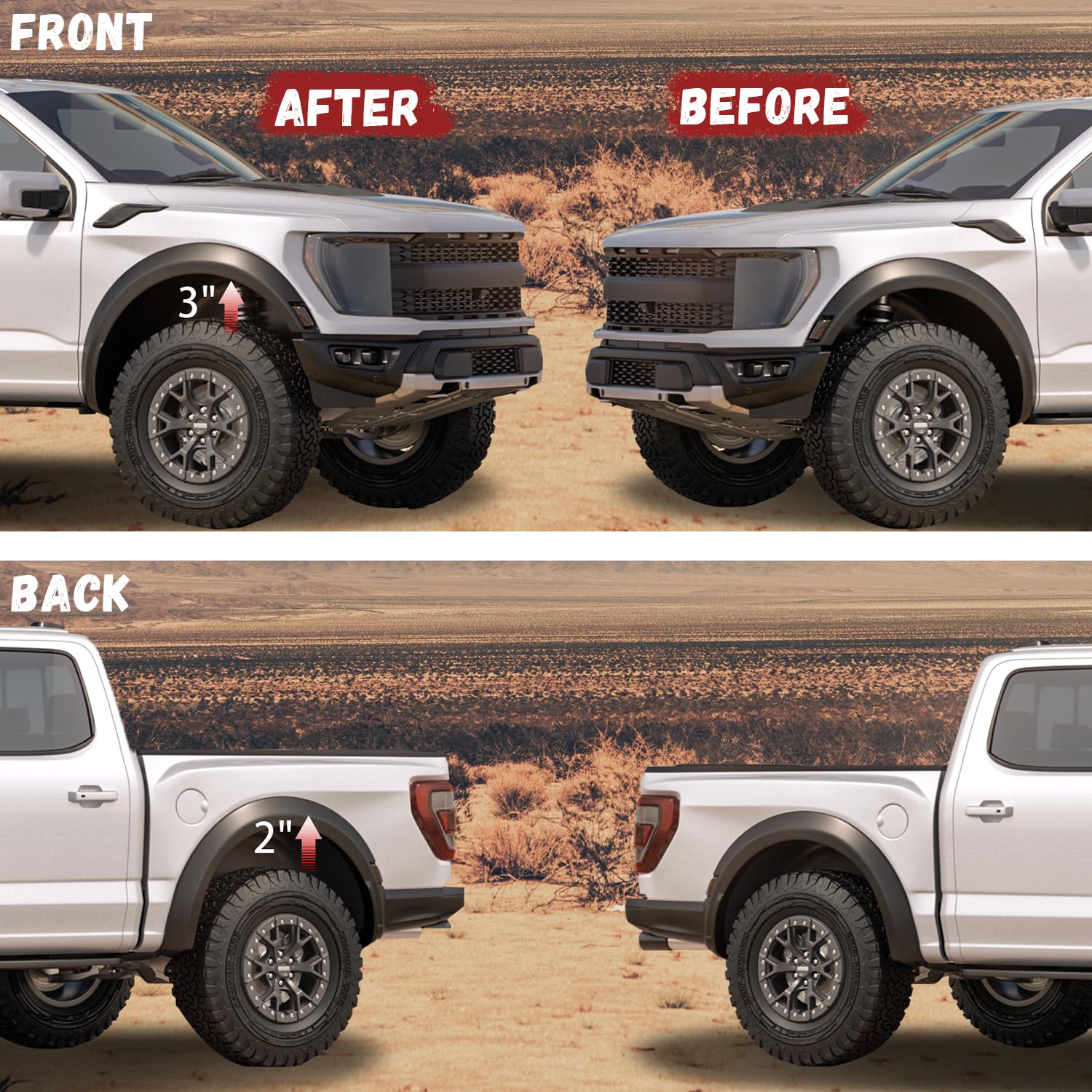 Leveling Lift Kits Compatible With 2004-2020 F150, 3 Inch Front+2 Inch Rear Strut Spacers Leveling Kit For F150 2Wd 4Wd