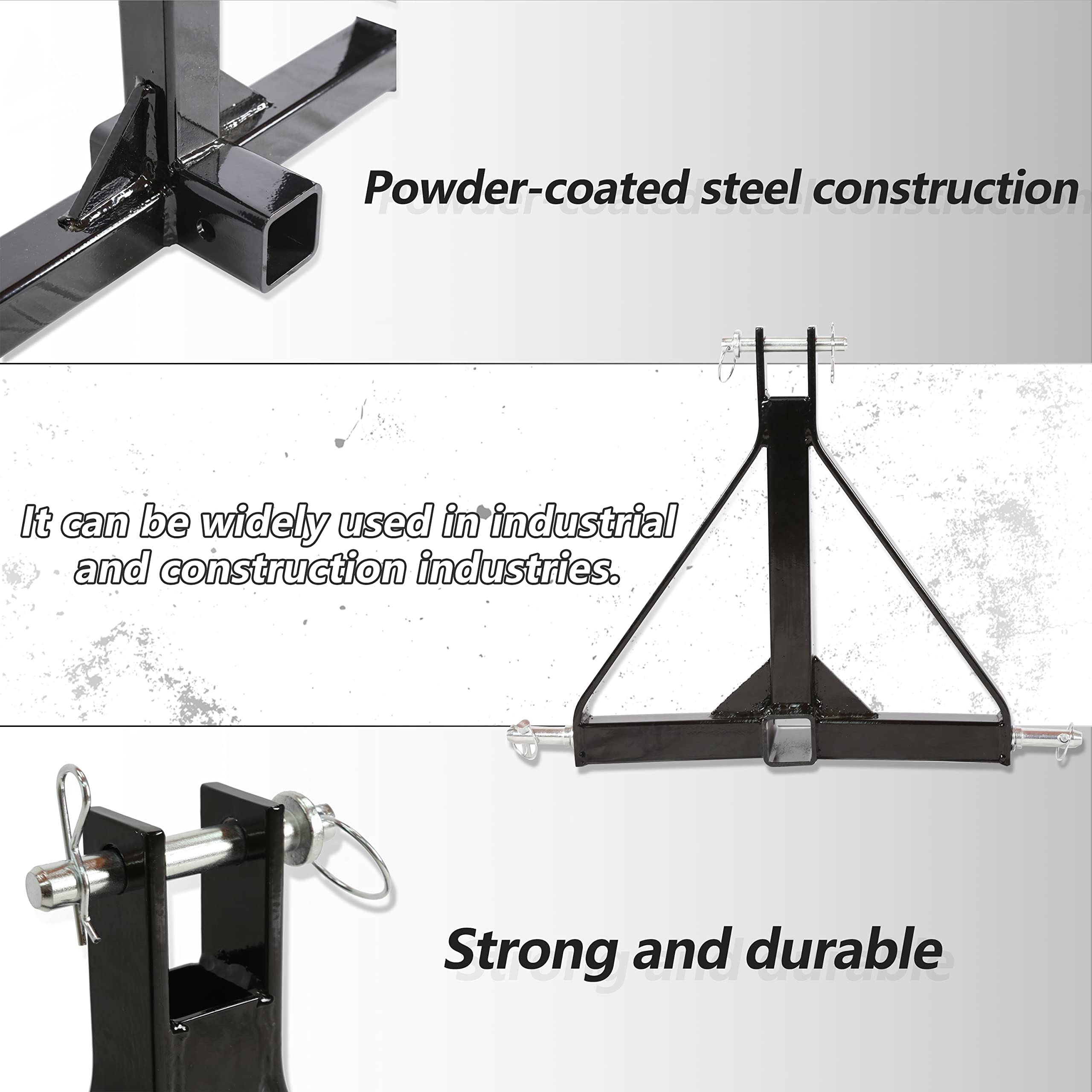 7Blacksmith 3 Point 2 Receiver Trailer Hitch Category 1 Tractor Tow Drawbar Adapter For Bx Kubota, John Deere, Lm25H Wlm Tractor, Nortrac, Kioti, Yanmar, Cat