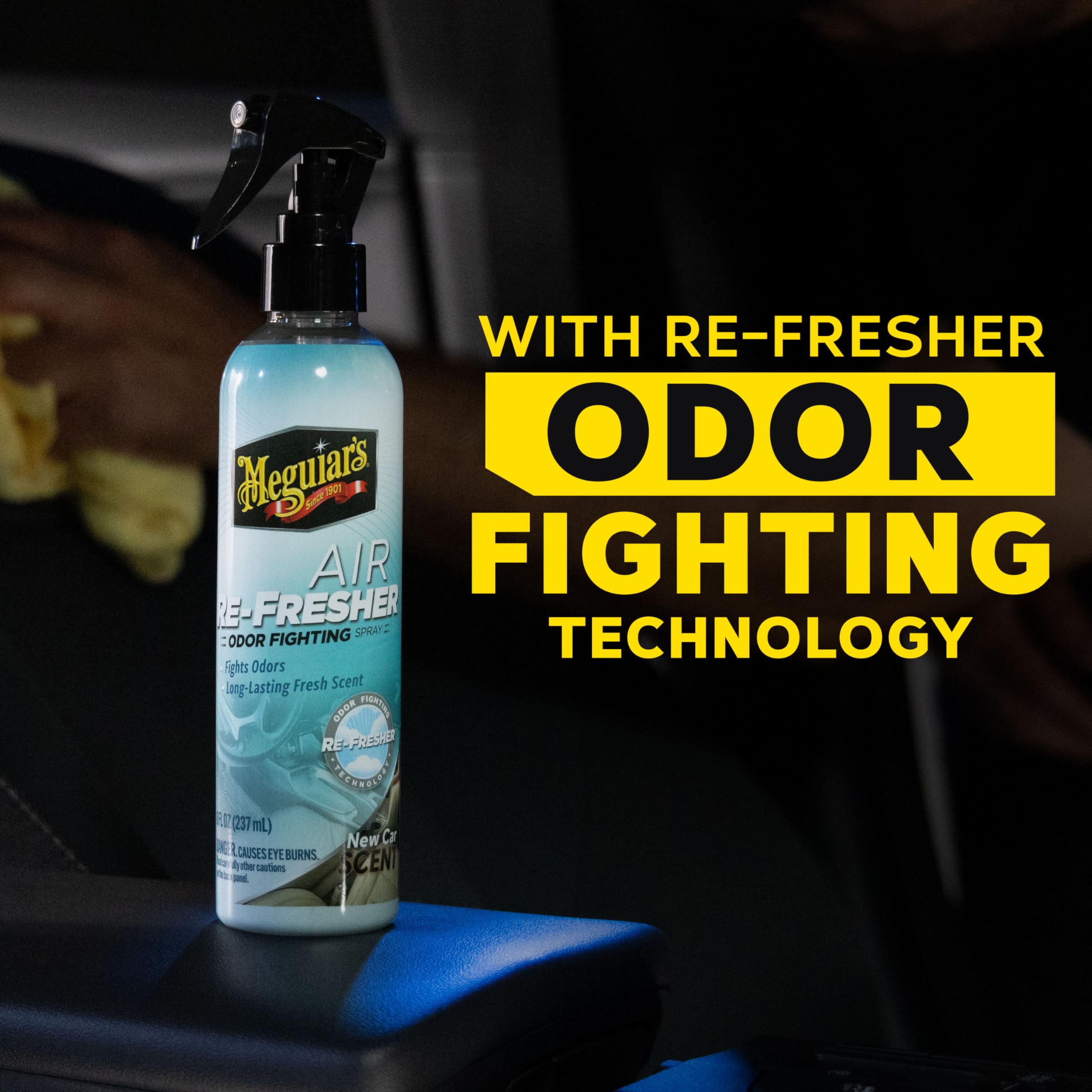 Meguiars Air Re-Fresher Odor Fighting Spray - New Car Scent - Convenient Car Air Freshener That Instantly Fights Odors And Leave