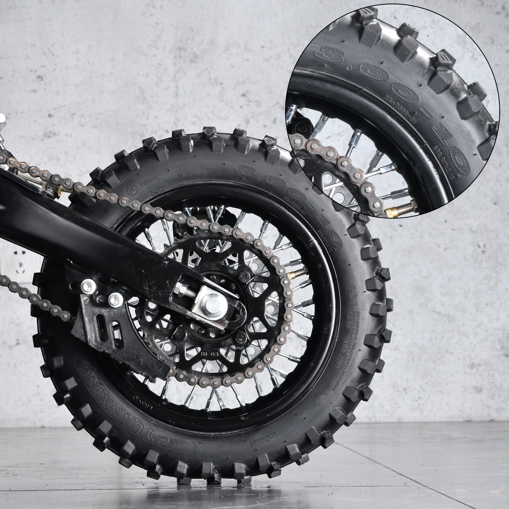 RUTU 3.00-10 2.75/3.00-10 2.50x10 Inner Tube with TR4 Straight Valve Stem for CRF50 CT 70 EZ 90 Cub KLX DRZ 110 Dirt Pit Bike Ch
