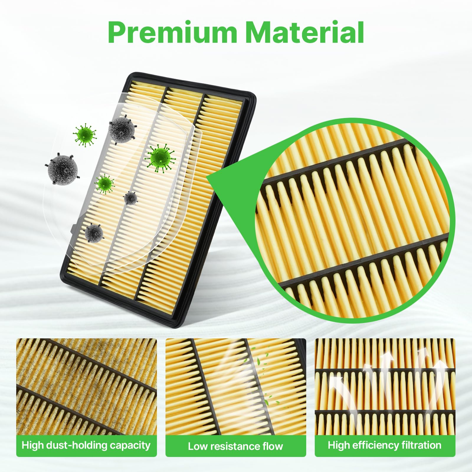 RVgolf 2PCS Engine Air Filter Fit for Infiniti QX50 2019-2025 (2.0L), QX55 2022 2023 2024 2025 Air Filter Replacement Engine Fil