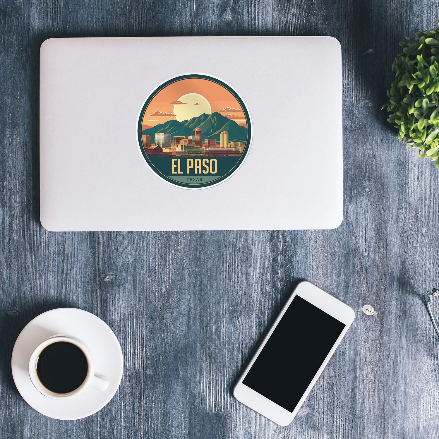 El Paso City Sticker - Waterproof Vinyl Decal for Car Bumper, Laptop, Water Bottle, Wall, and Window, Size - 3'' Longer Side