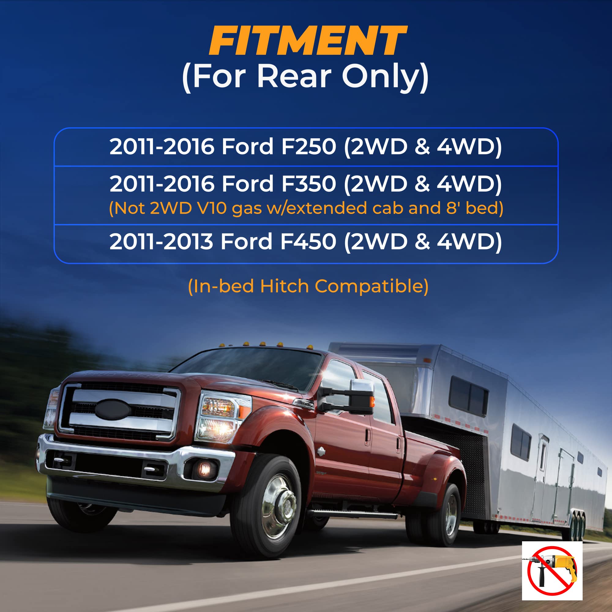 Torque Airbag Suspension Kit TR2597AS for 2011-2016 Ford F250/F350, 5000 lbs Alloy Steel, Rear Helper Bag, 2WD/4WD